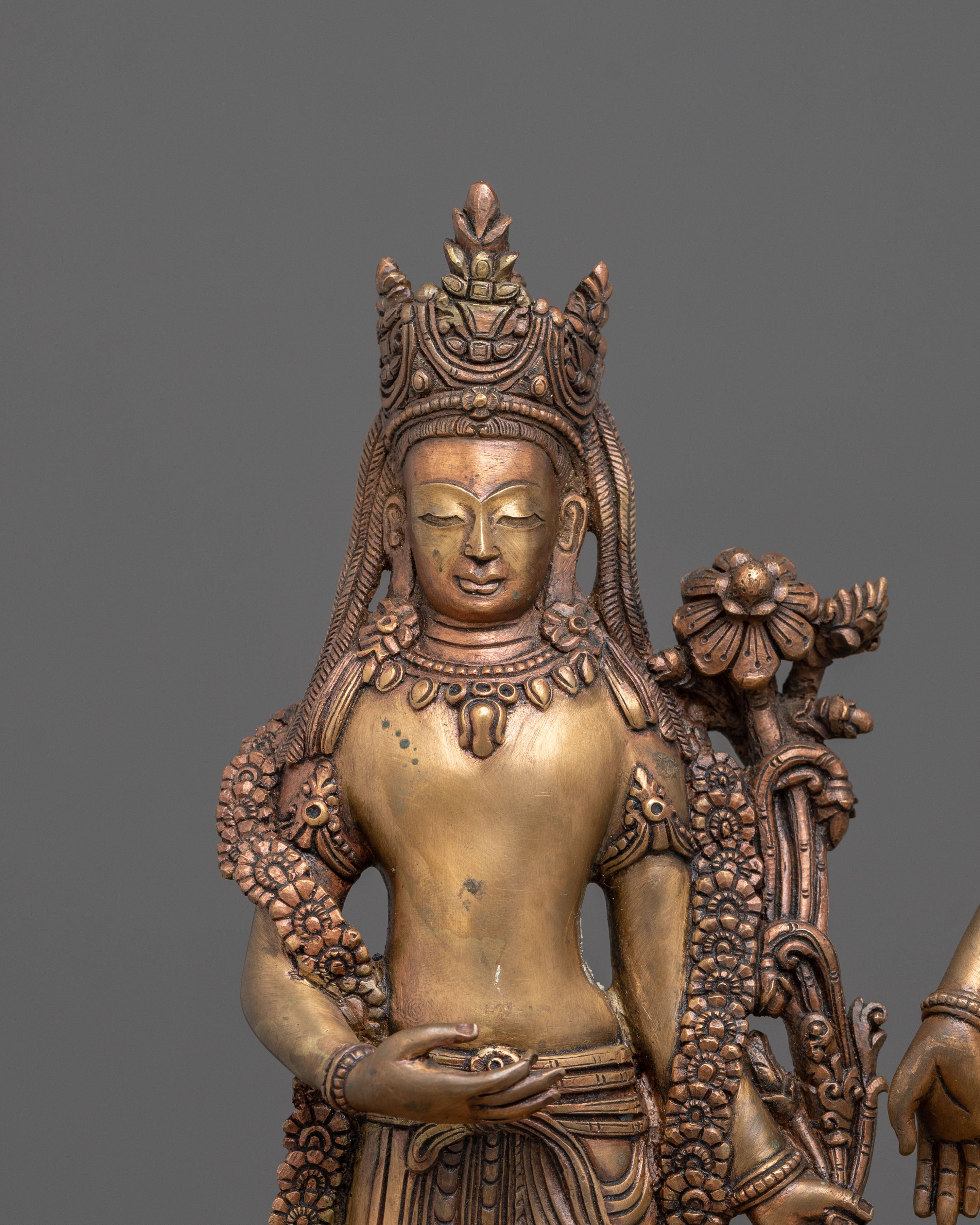 Handmade Lokeshwor Statue Set | Oxidized Copper