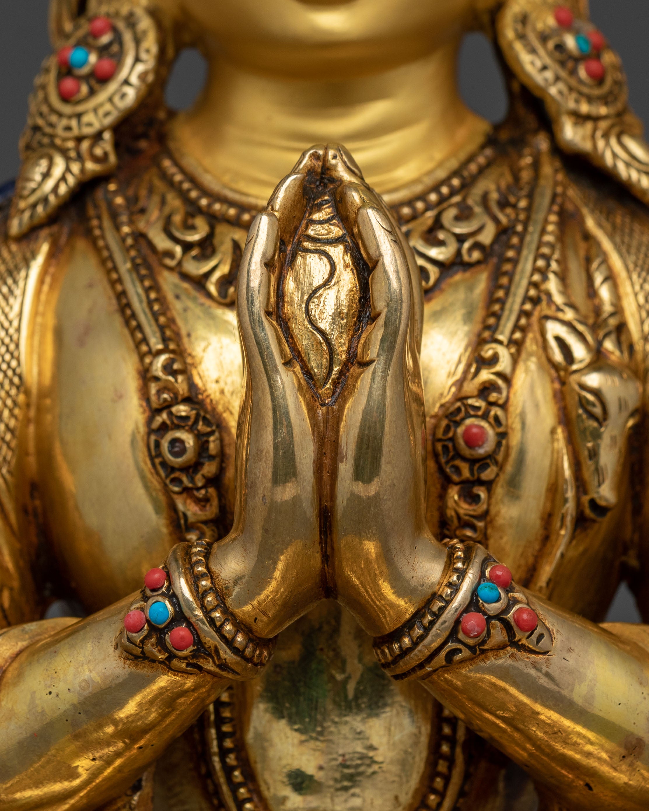 Four Armed Chenrezig Statue: Compassionate Figurine