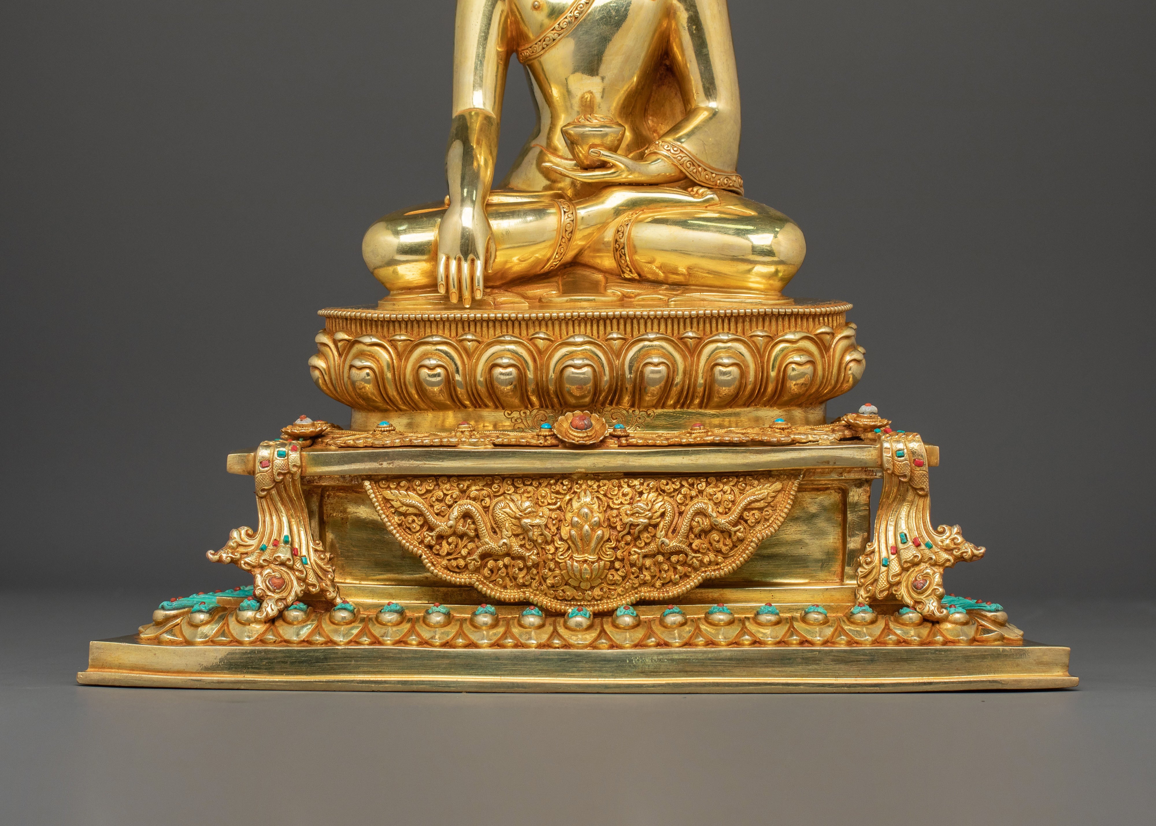 Handcrafted Shakyamuni Buddha Statue with Throne