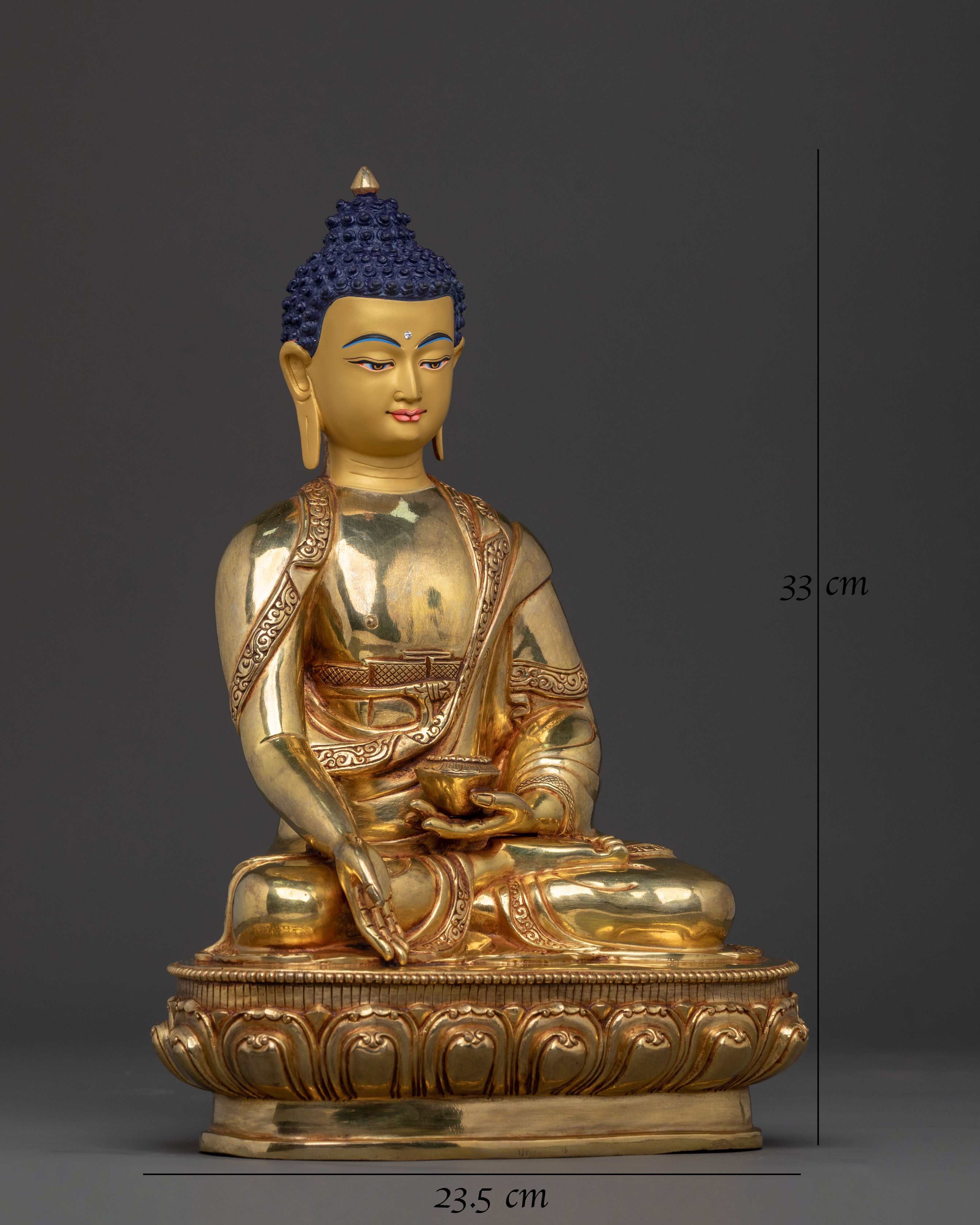 Ratnasambhava: 24K Gold Gilded Spiritual Statue