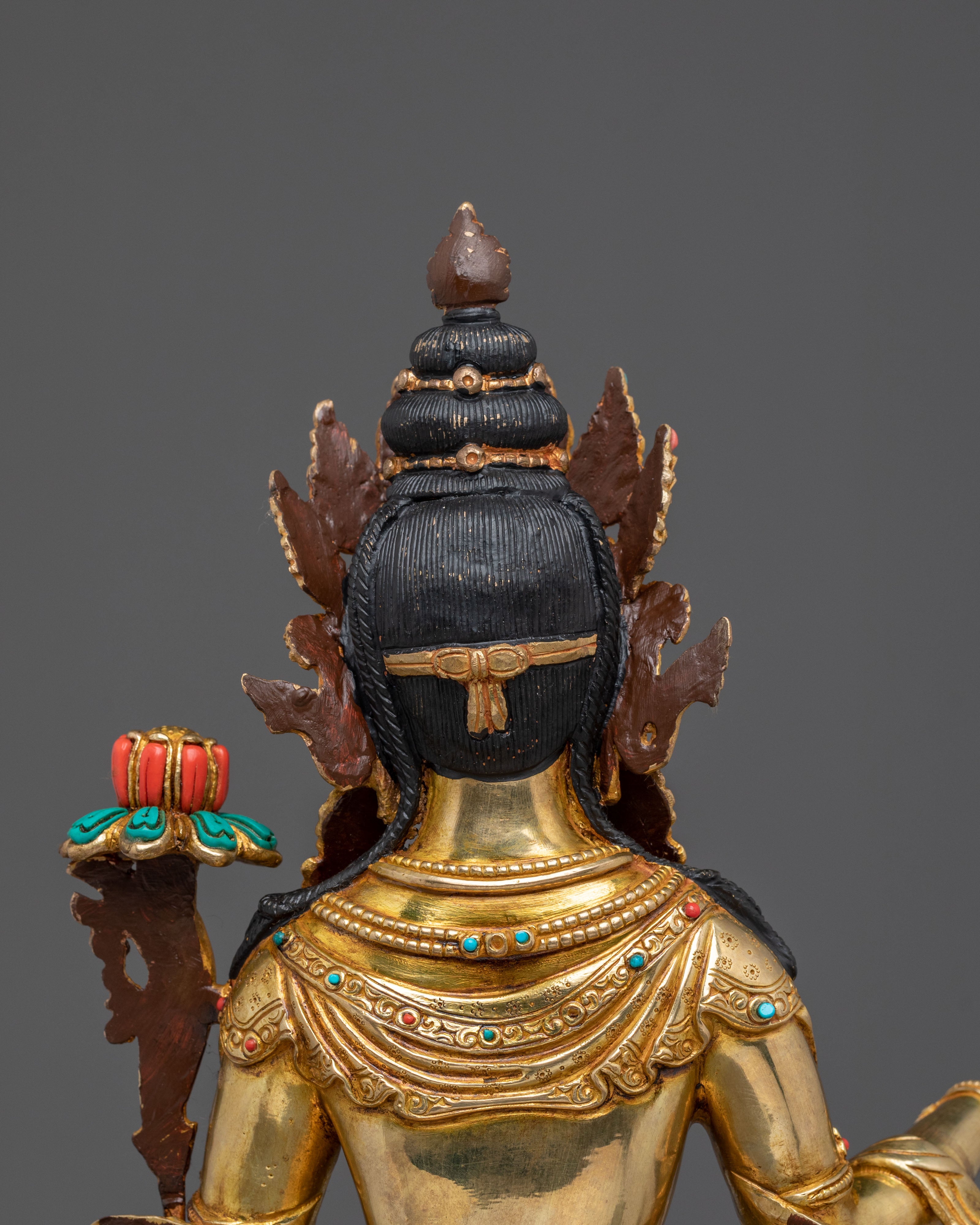 Samantabhadra Sculpture | 24K Gold Gilded Figurine