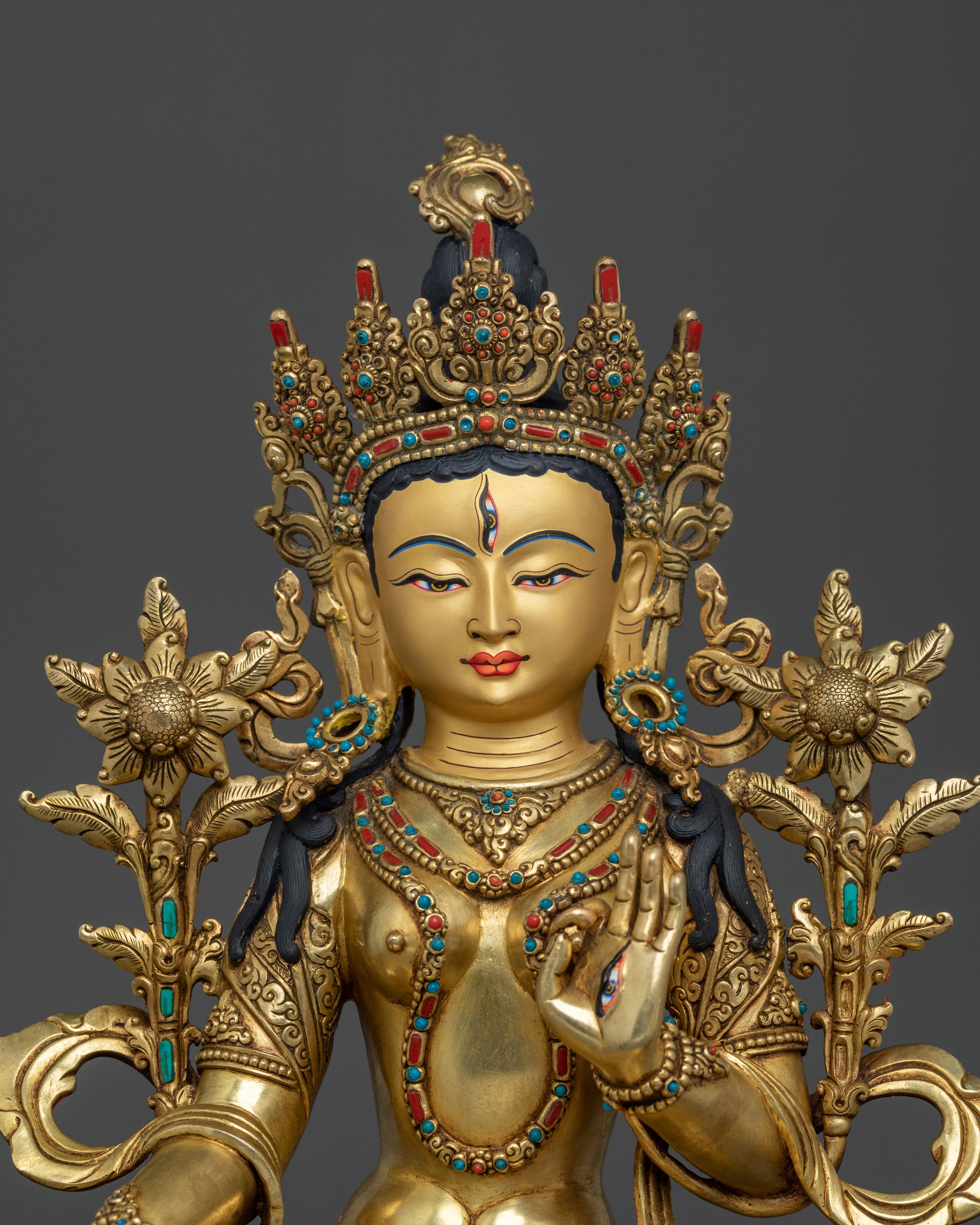 White Tara Sacred Figurine | Tibetan Buddhist Goddess
