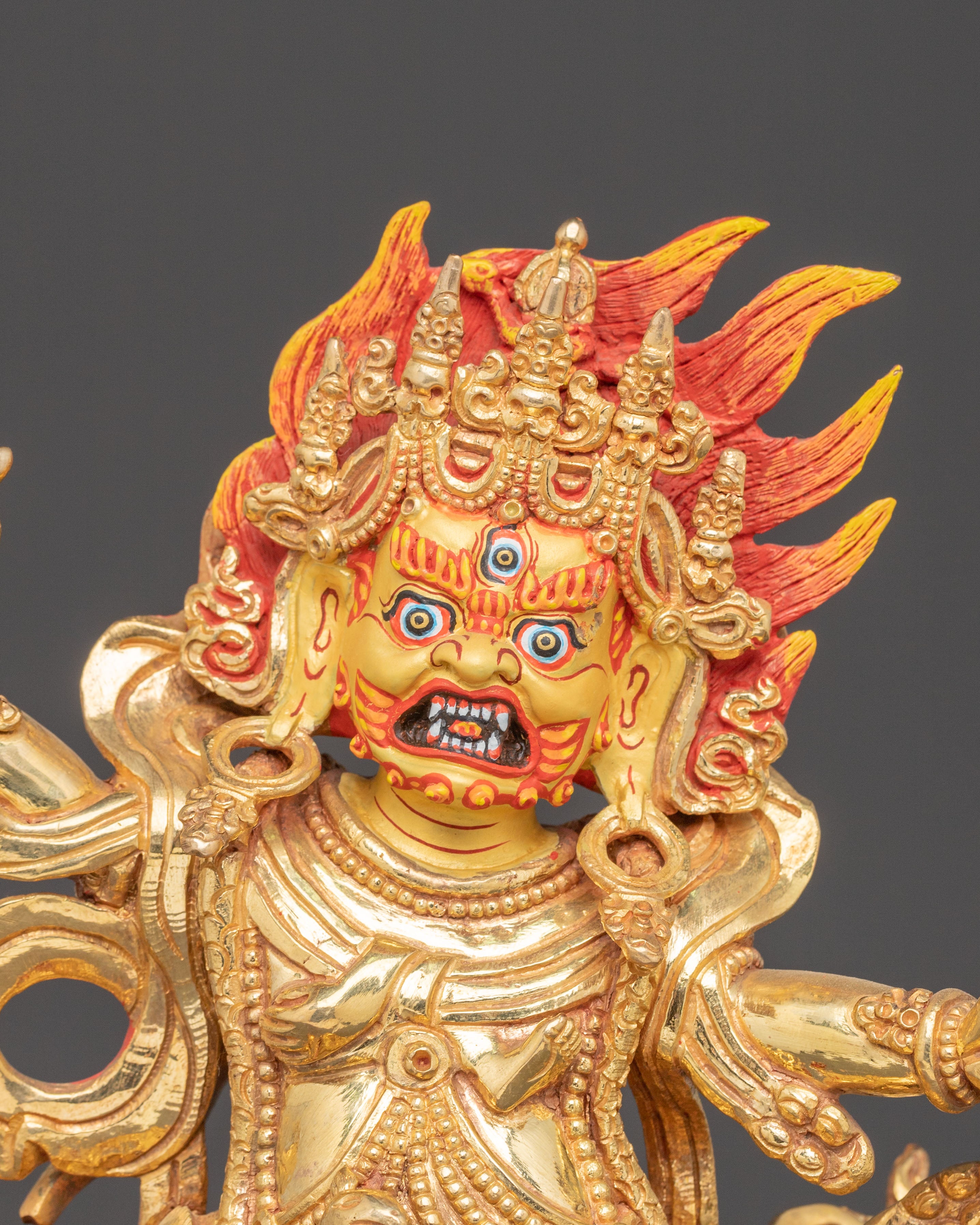 Handmade Dorje Gotrab Golden Statue | Tibetan Buddhist Deity