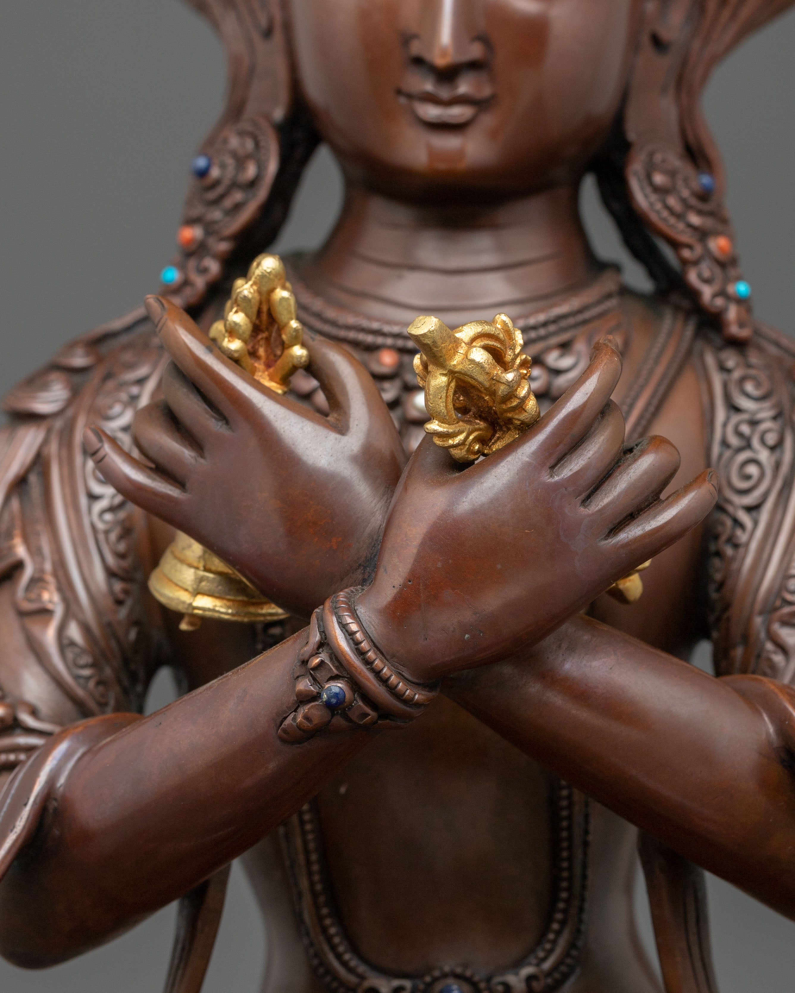 Sacred Vajradhara Sculpture: Primordial Buddha of Tantric Wisdom