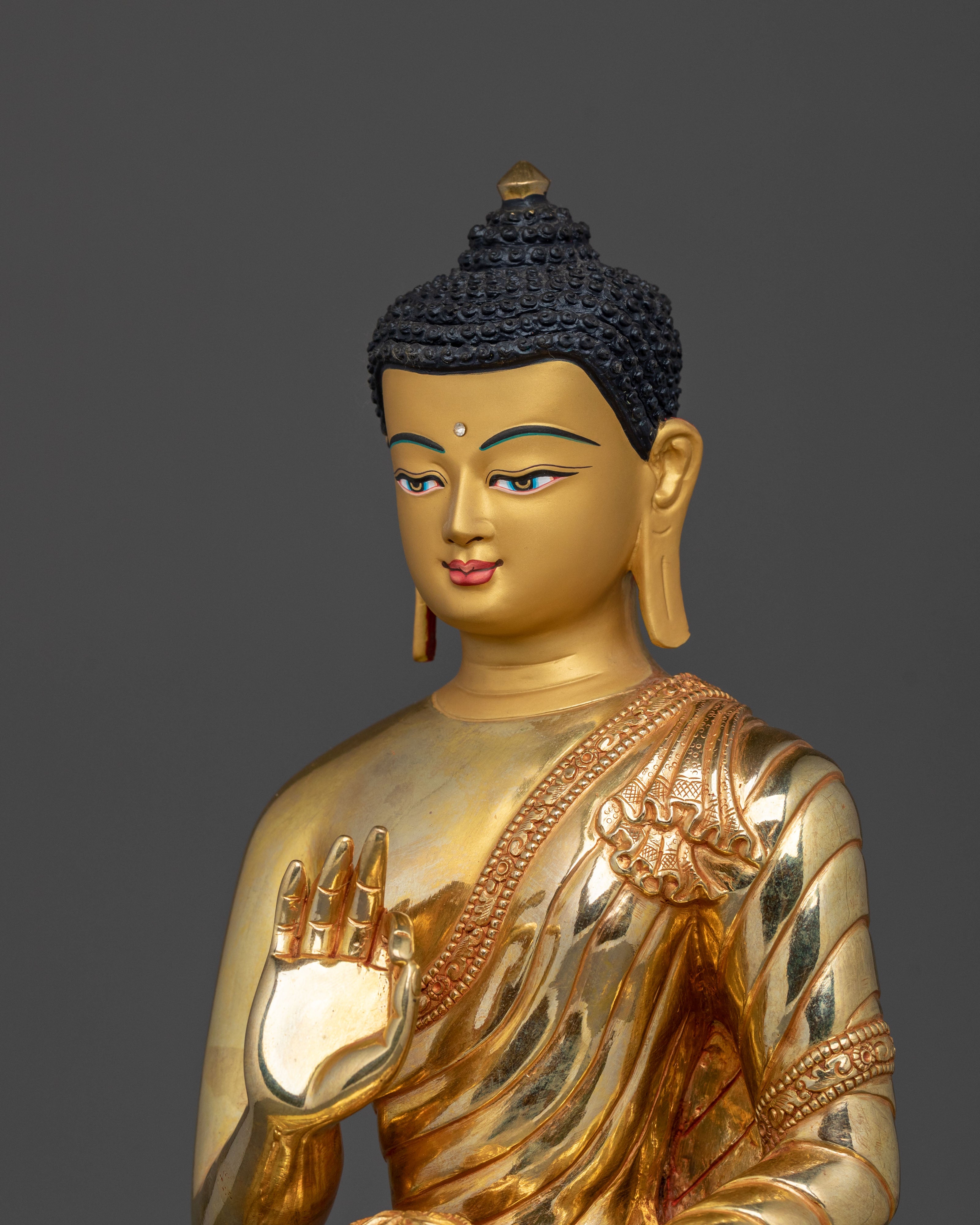 Amogasiddhi Sculpture | 24K Gold Gilded Figurine