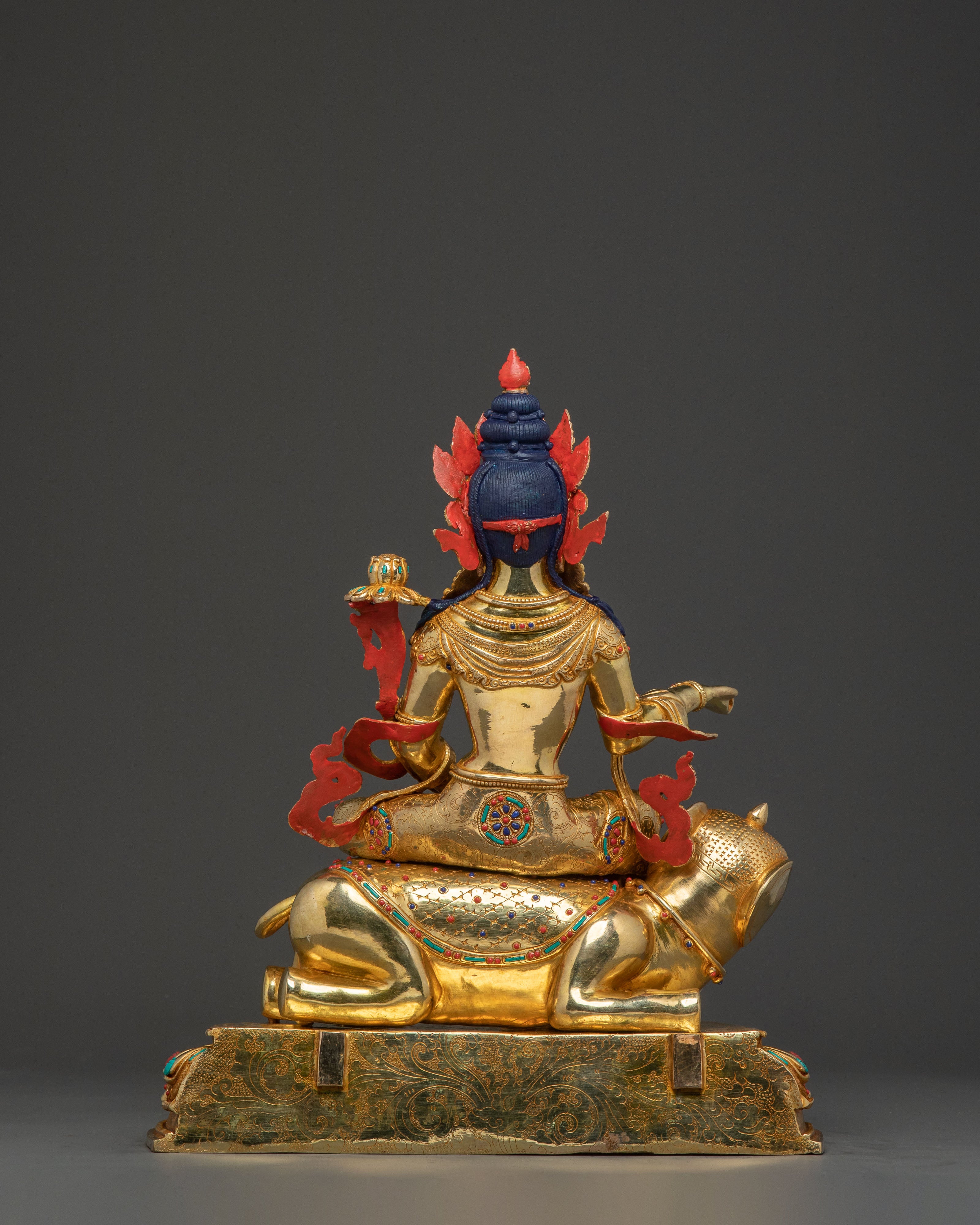 Handcrafted Samanthabhadra Statue: Gilded Copper Art