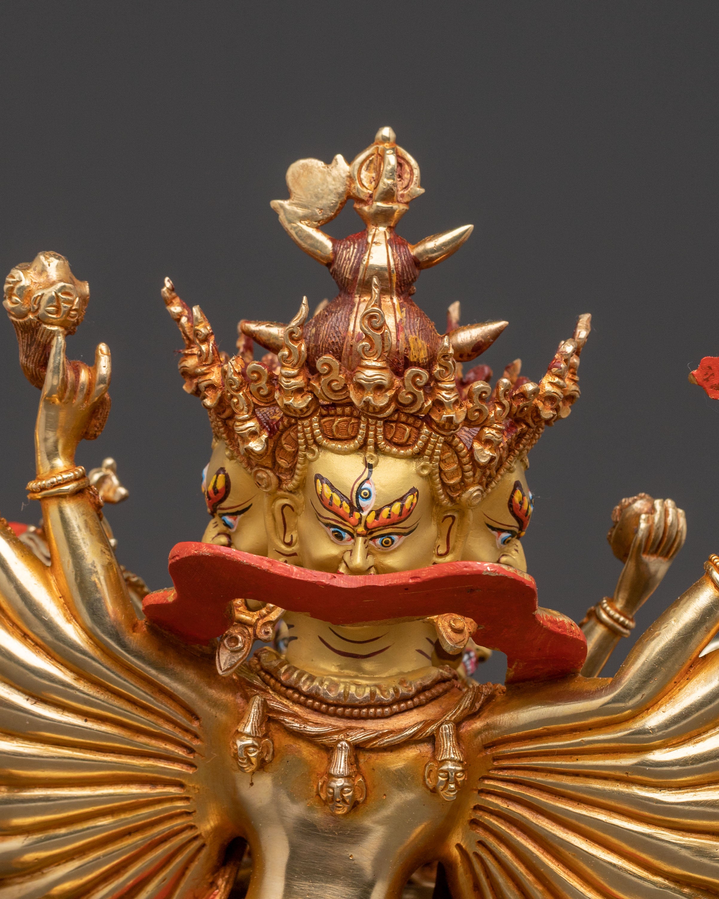 Sacred Statue of Kalachakra - 24K Gold Gilded