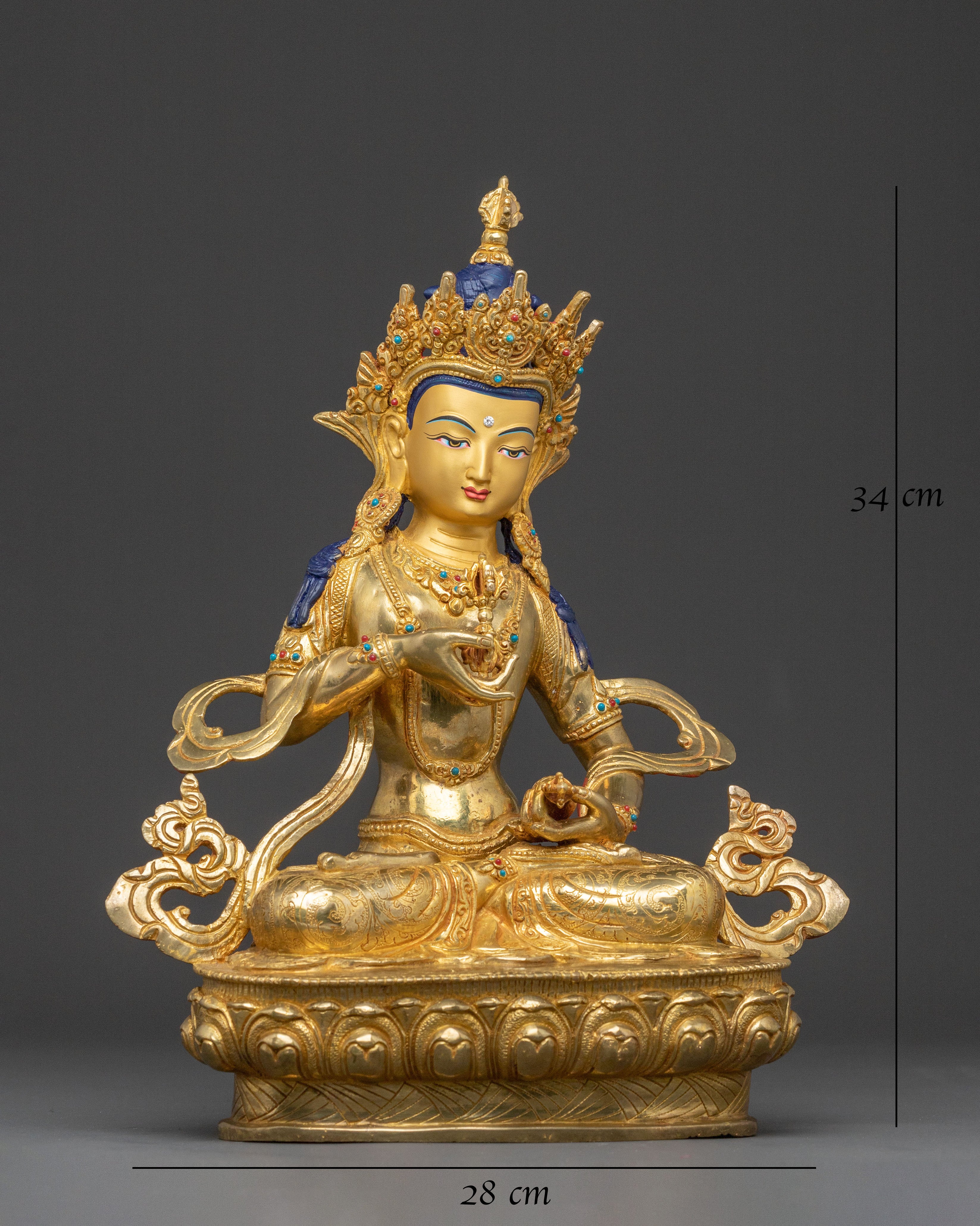 Guardian Vajrasattva Golden Statue: Handcrafted in Nepal