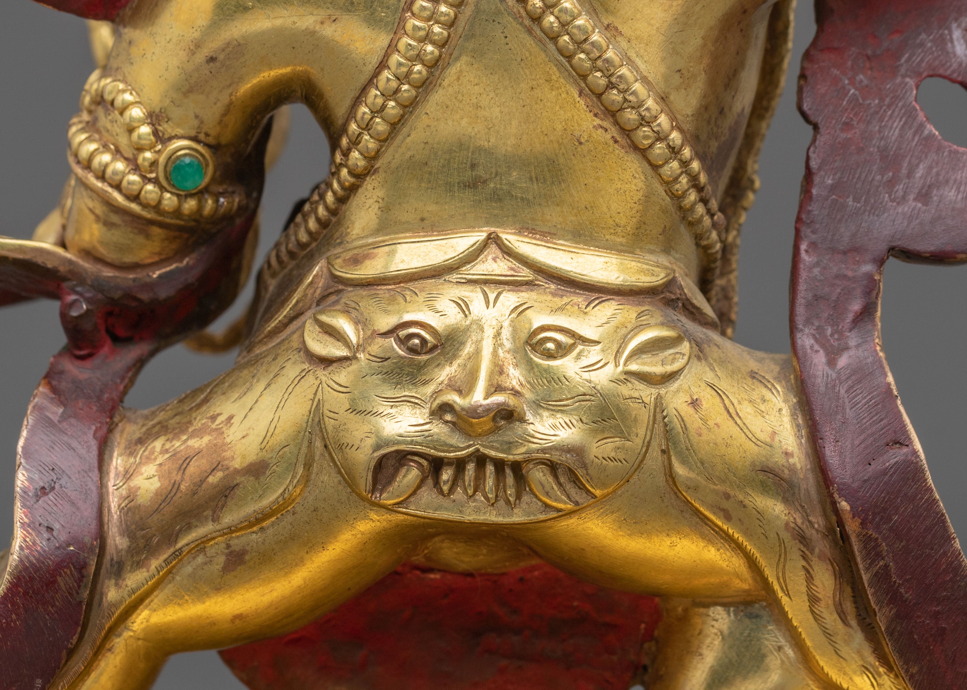 Vajrapani Fire Gold Gilded Figurine | Himalayan Meditation Altar Decor |