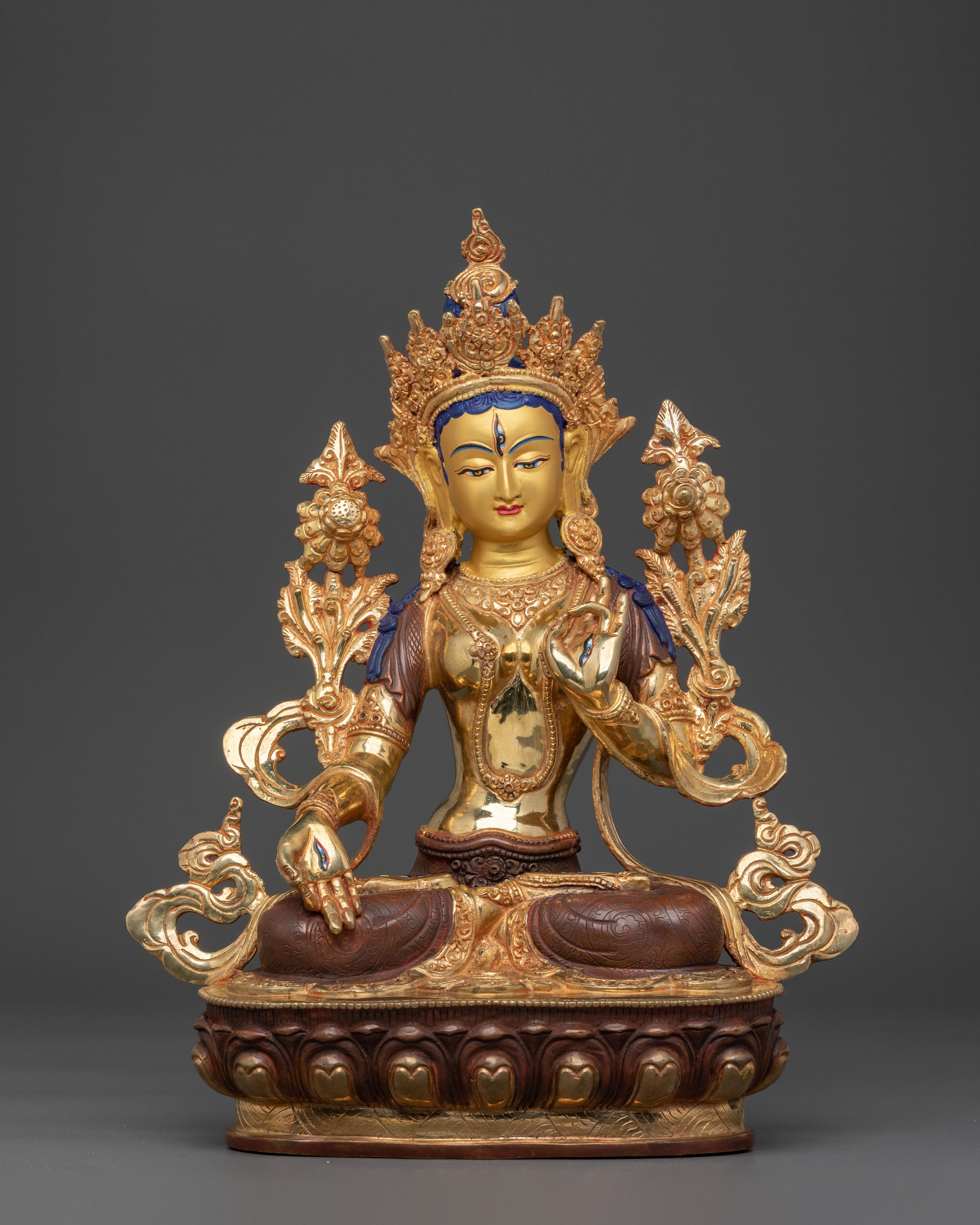 Meditation Goddess White Tara Sculpture | Divine Feminine Compassion Figure