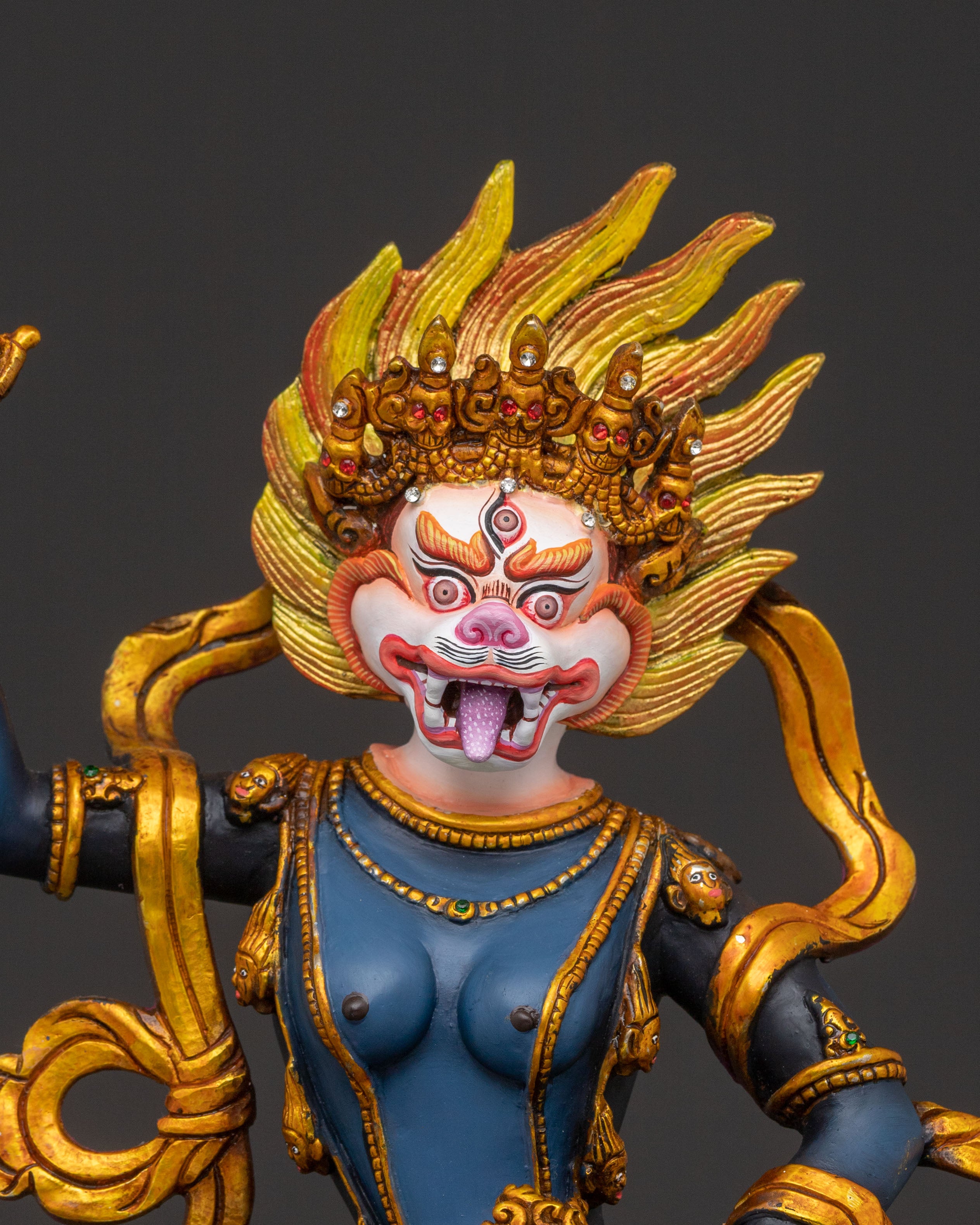 Simhamukha Wrathful Deity Statue | Spiritual Figure