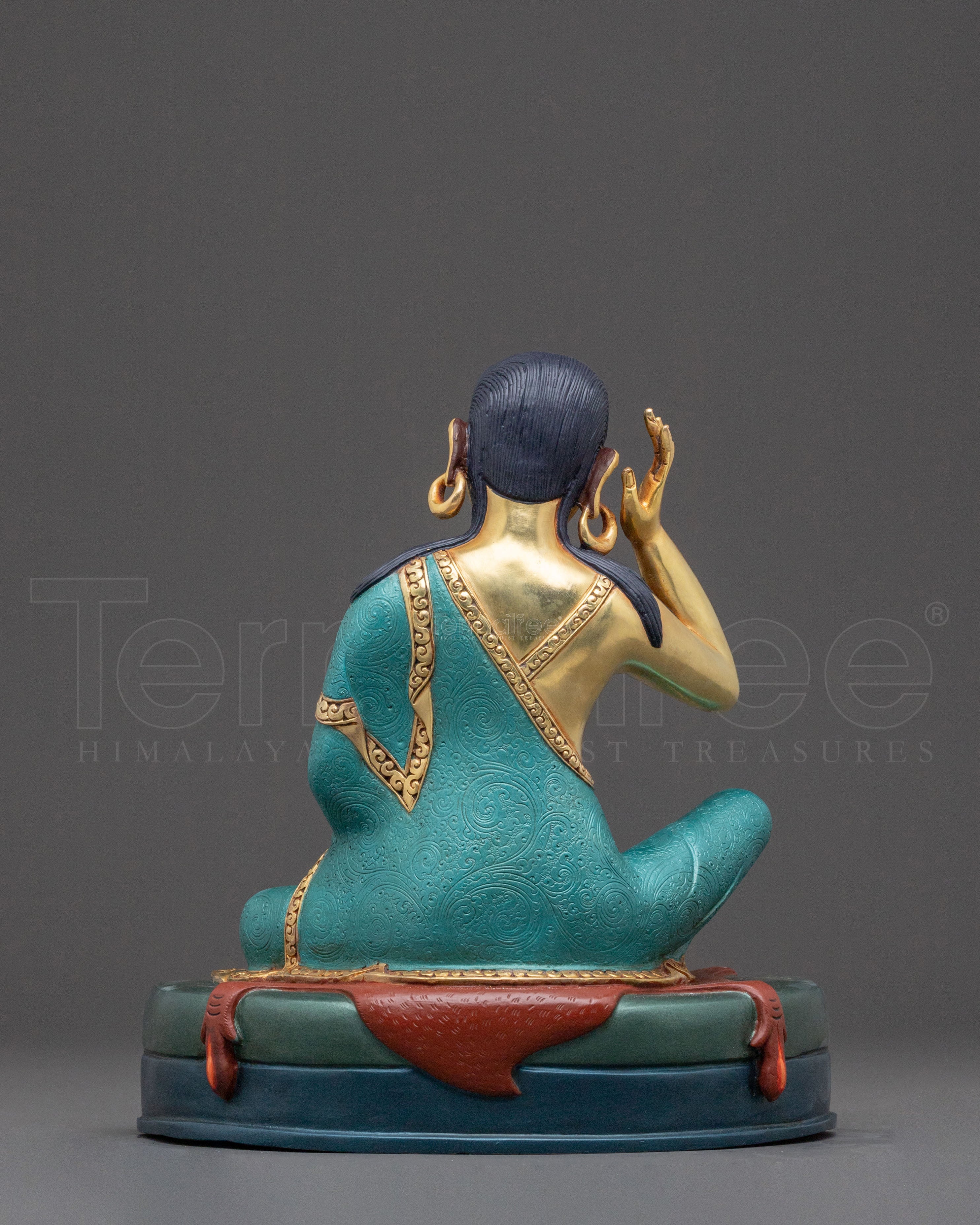 Tibetan Milarepa Buddhist Statue – 24K Gold Gilded Copper Statue