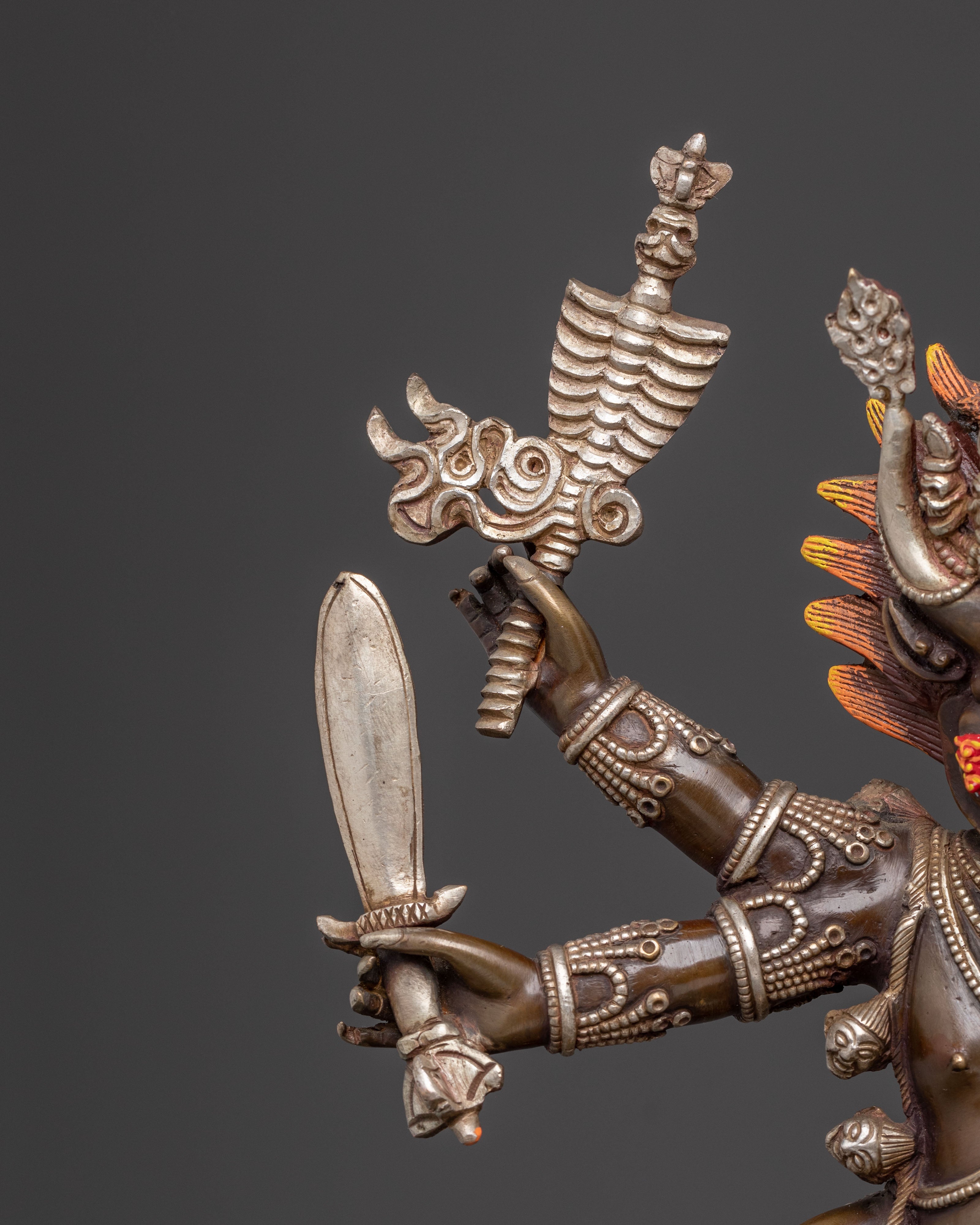 Handcrafted Statue of Yamantaka With Consort – Oxidized Copper Art