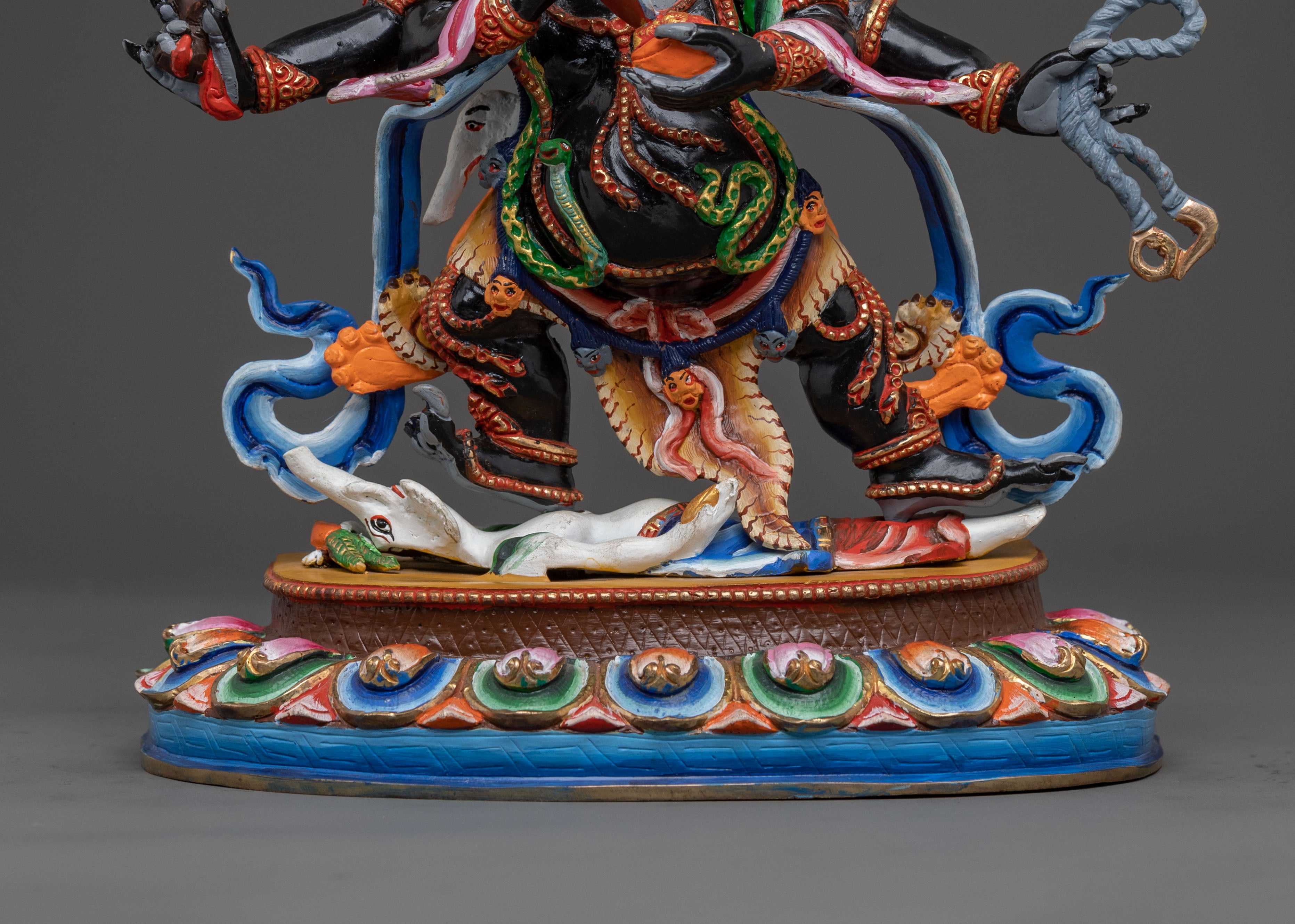Six-Armed Mahakala Statue | 24K Gold Gilded Protector