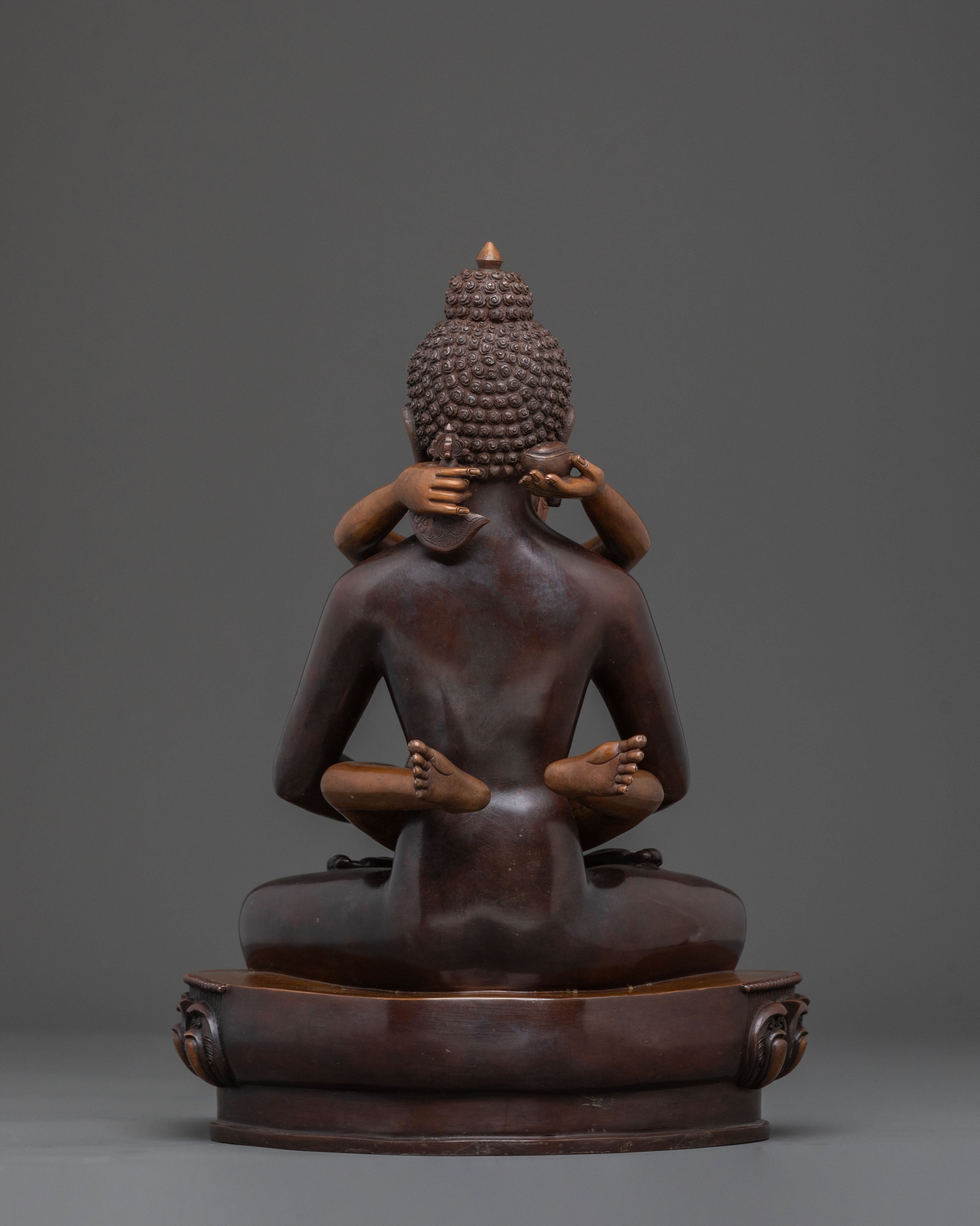 Samantabhadra with His Consort Statue | Oxidized Copper