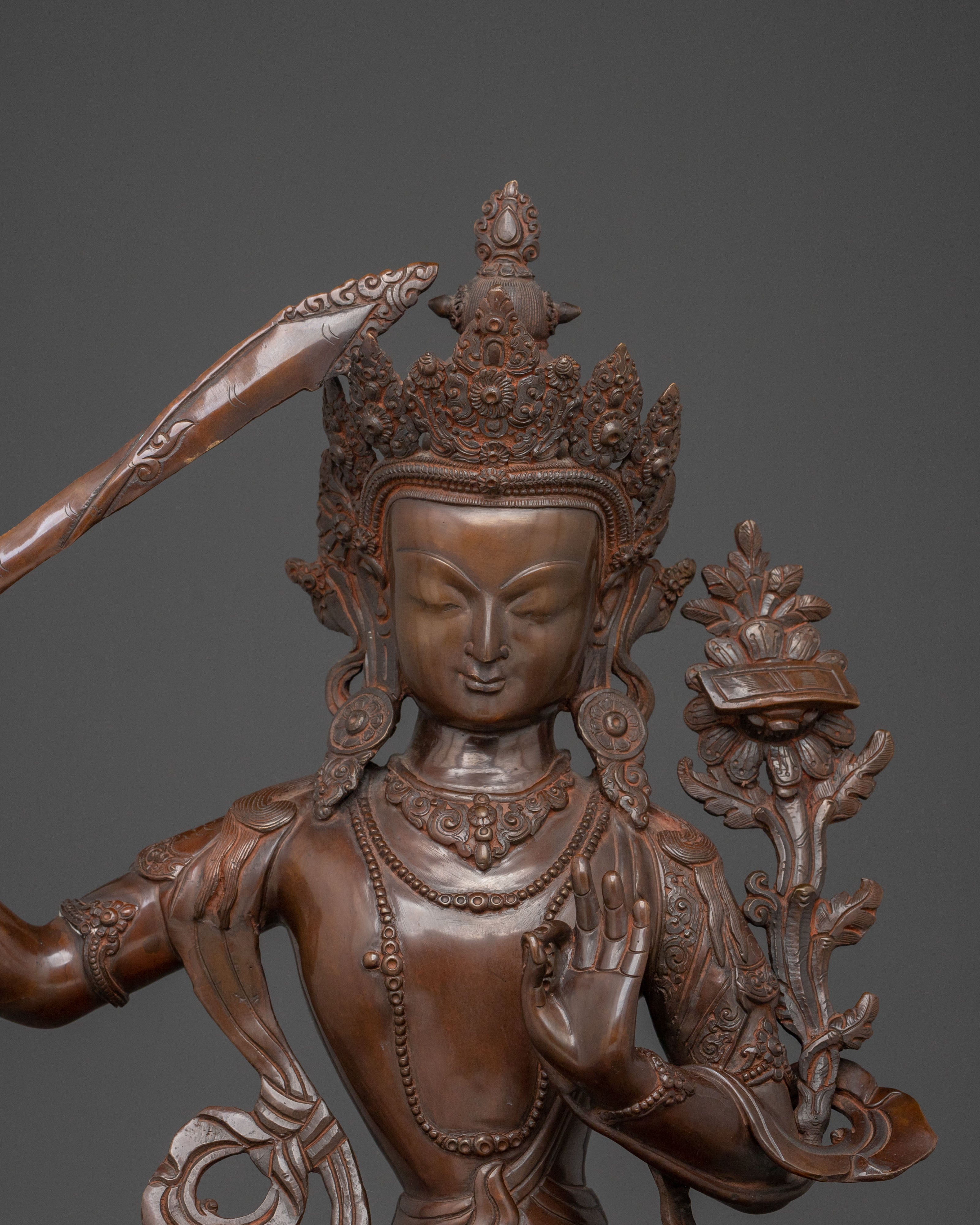 Manjushri Statue of Sacred Wisdom | Meditation Altar Sculpture