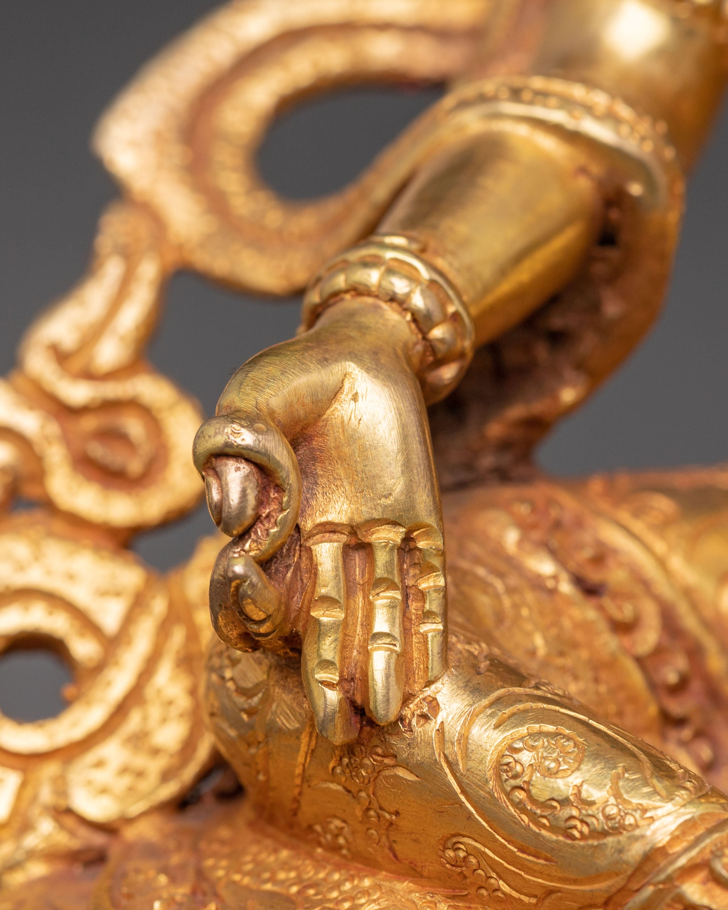 Green Tara Golden Handcrafted Statue | Goddess of Compassion