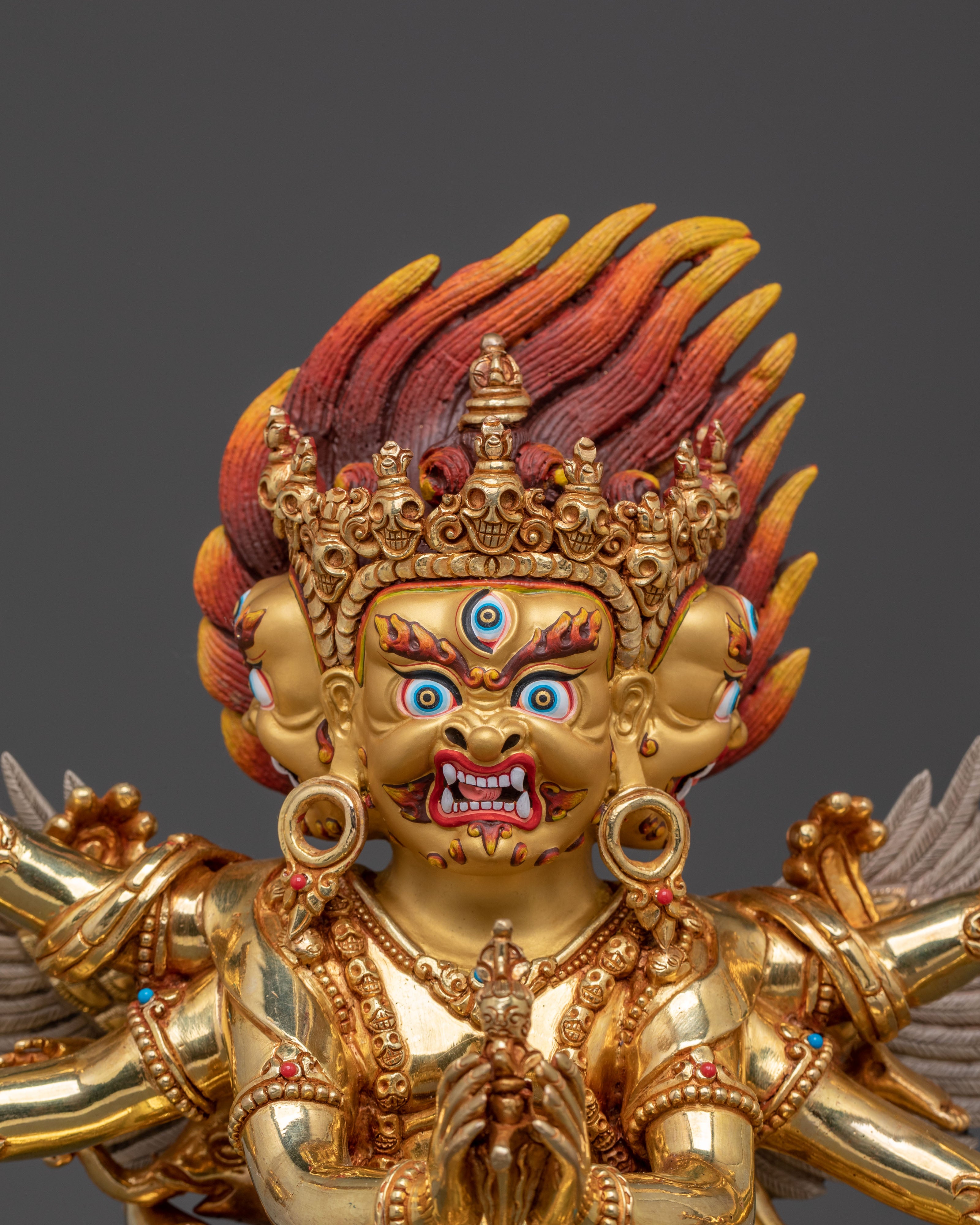 Vajrakilaya: 24K Gold Gilded Sacred Protector Statue