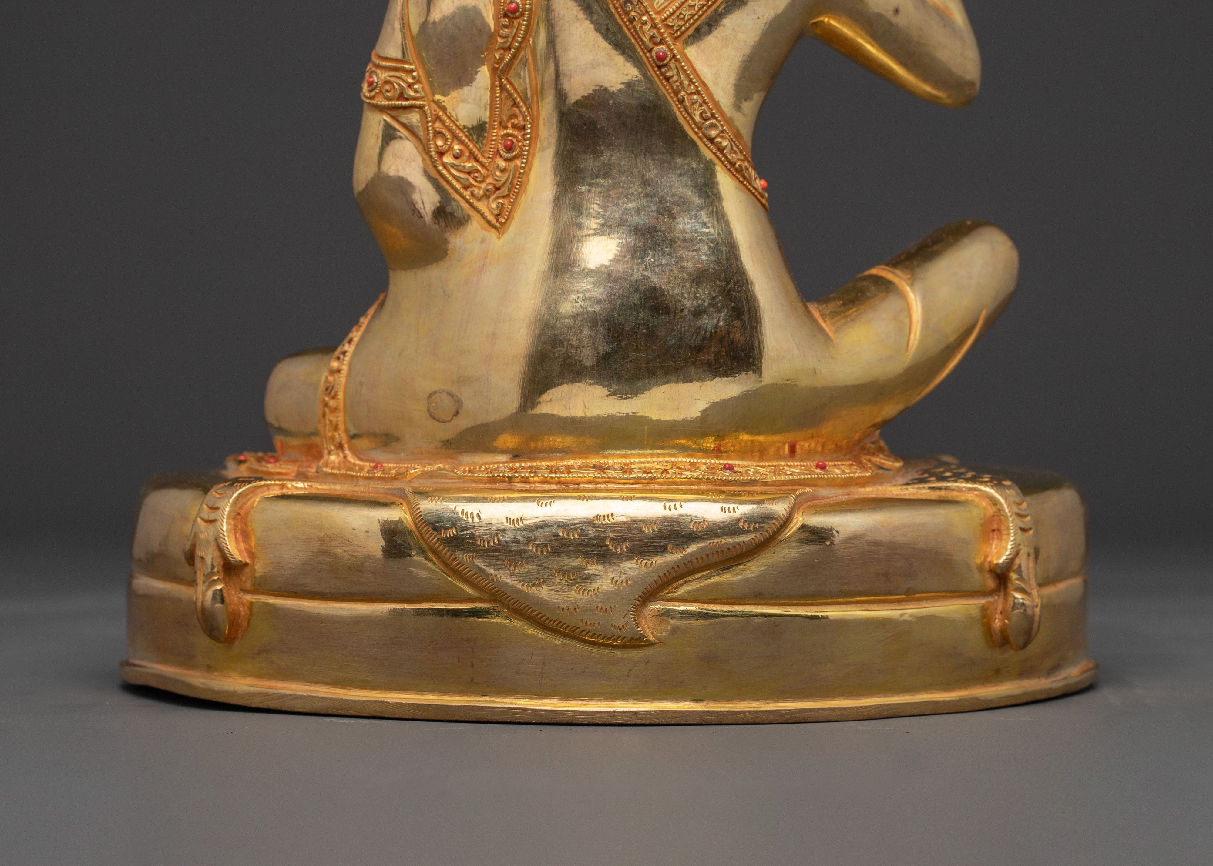 Milarepa Buddhist Statue - Handcrafted 24K Gold Gilded Copper Statue