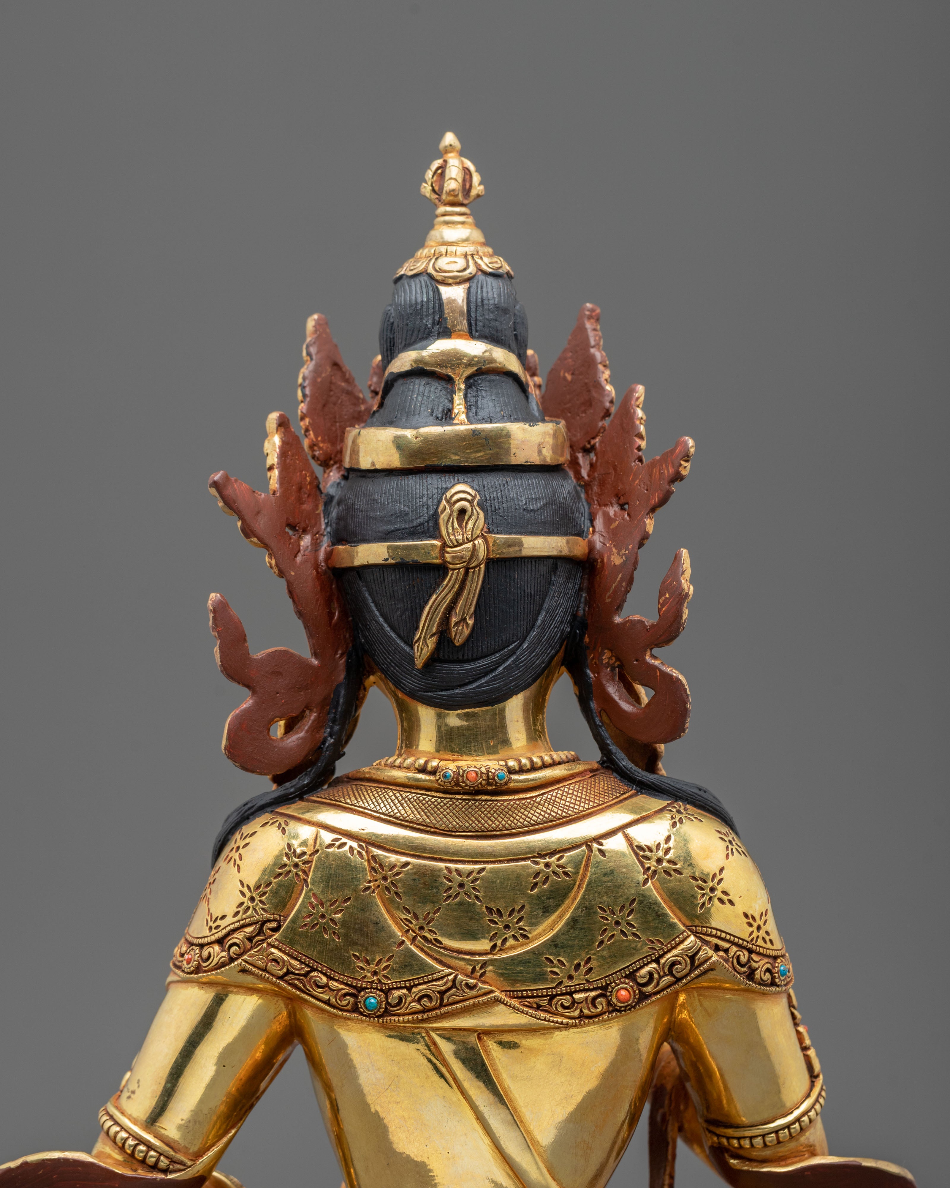 Vajrasattva Sculpture | 24K Gold Gilded Deity Figurine