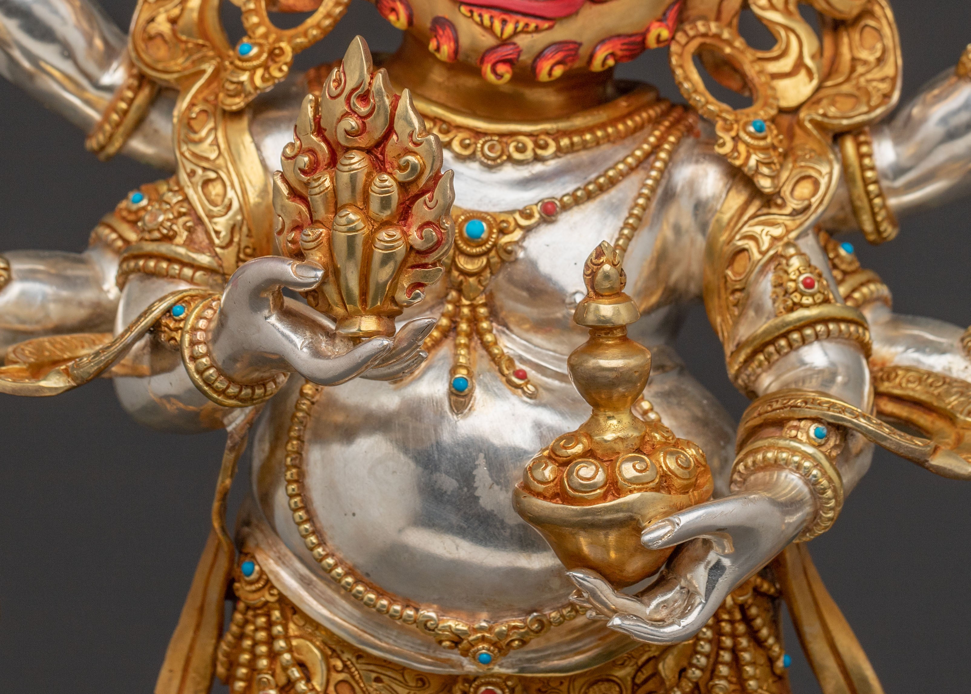 White Mahakala Statue Protector of Prosperity