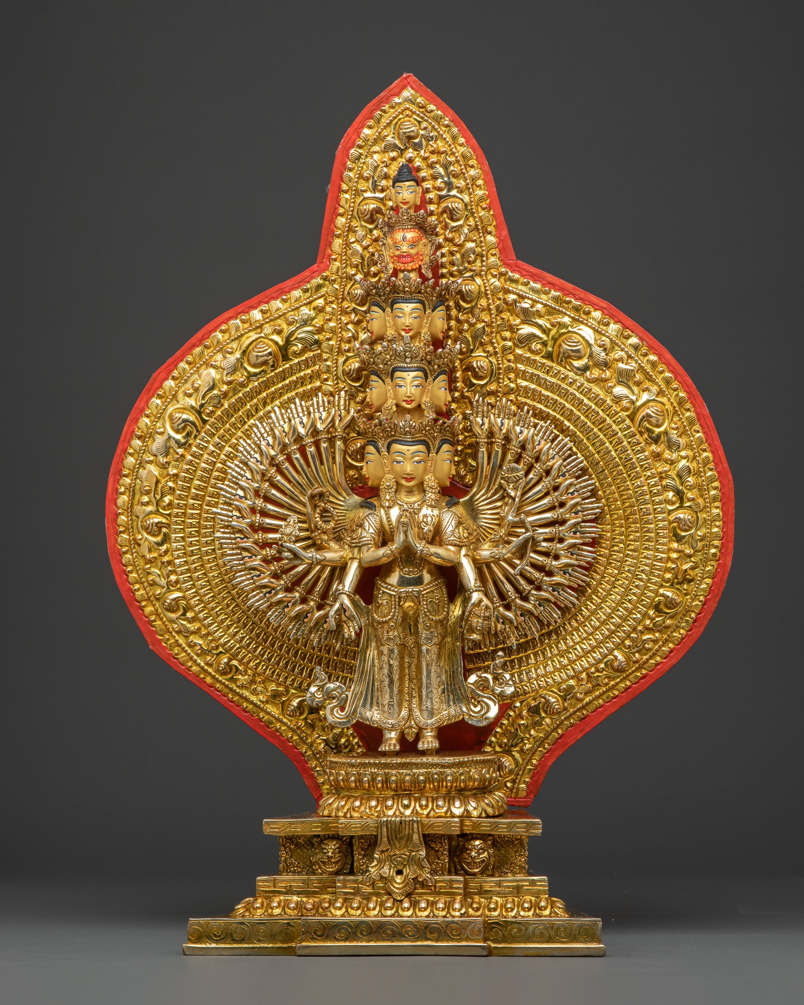 Nepalese 1000 Armed Chenrezig Statue | Tibetan Bodhisattva of Compassion