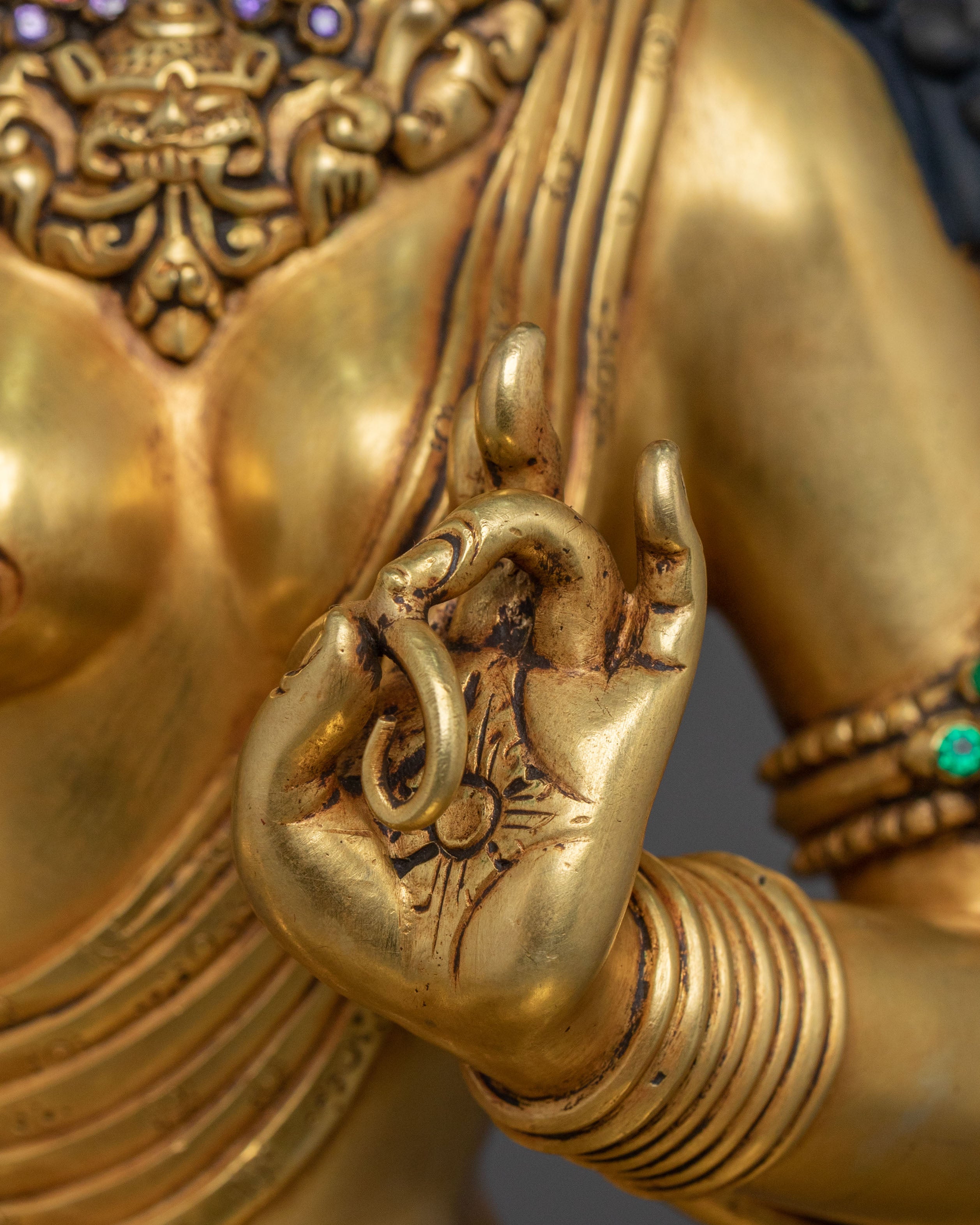 Green Tara Sacred Figurine on Throne | Home Decor
