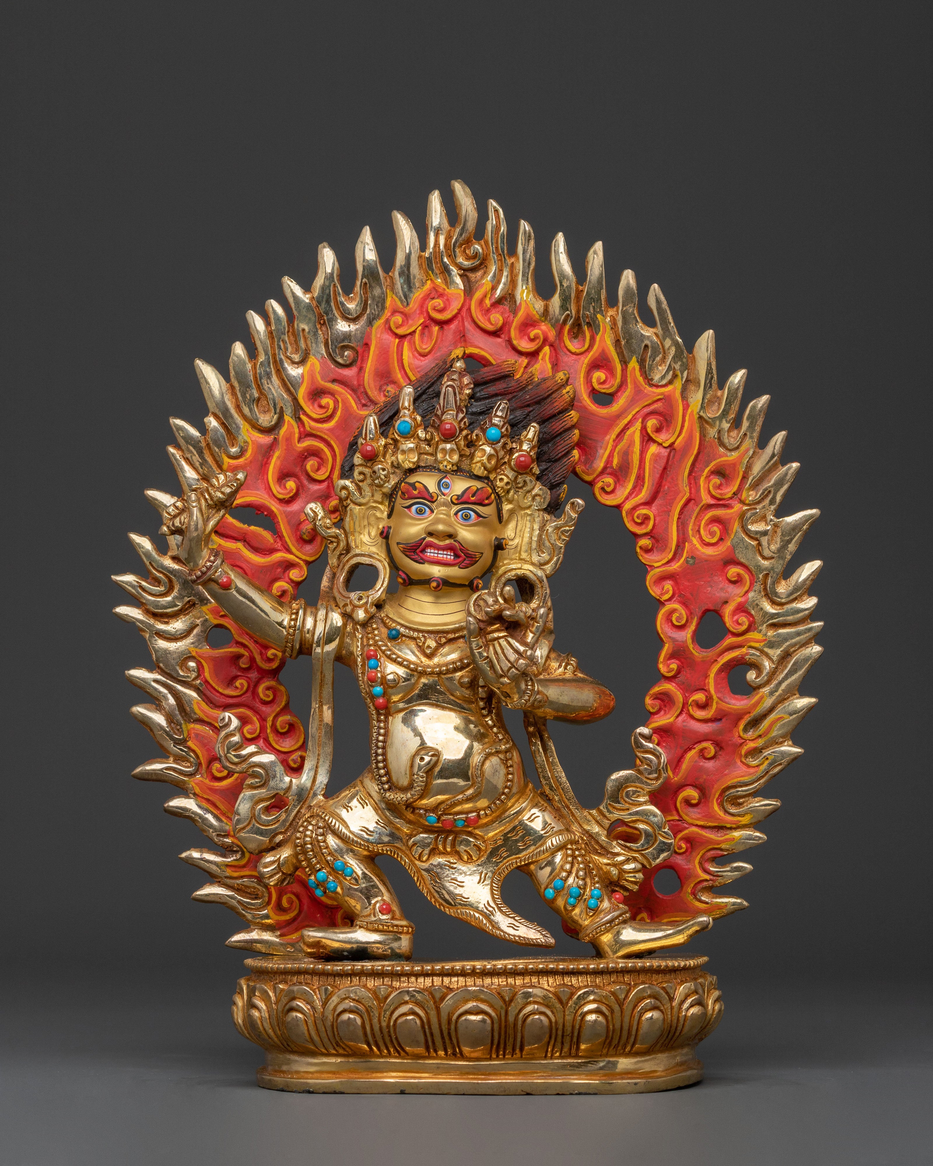 Thunderbolt Holder Vajrapani Icon | Buddhist Wrathful Deity Sculpture