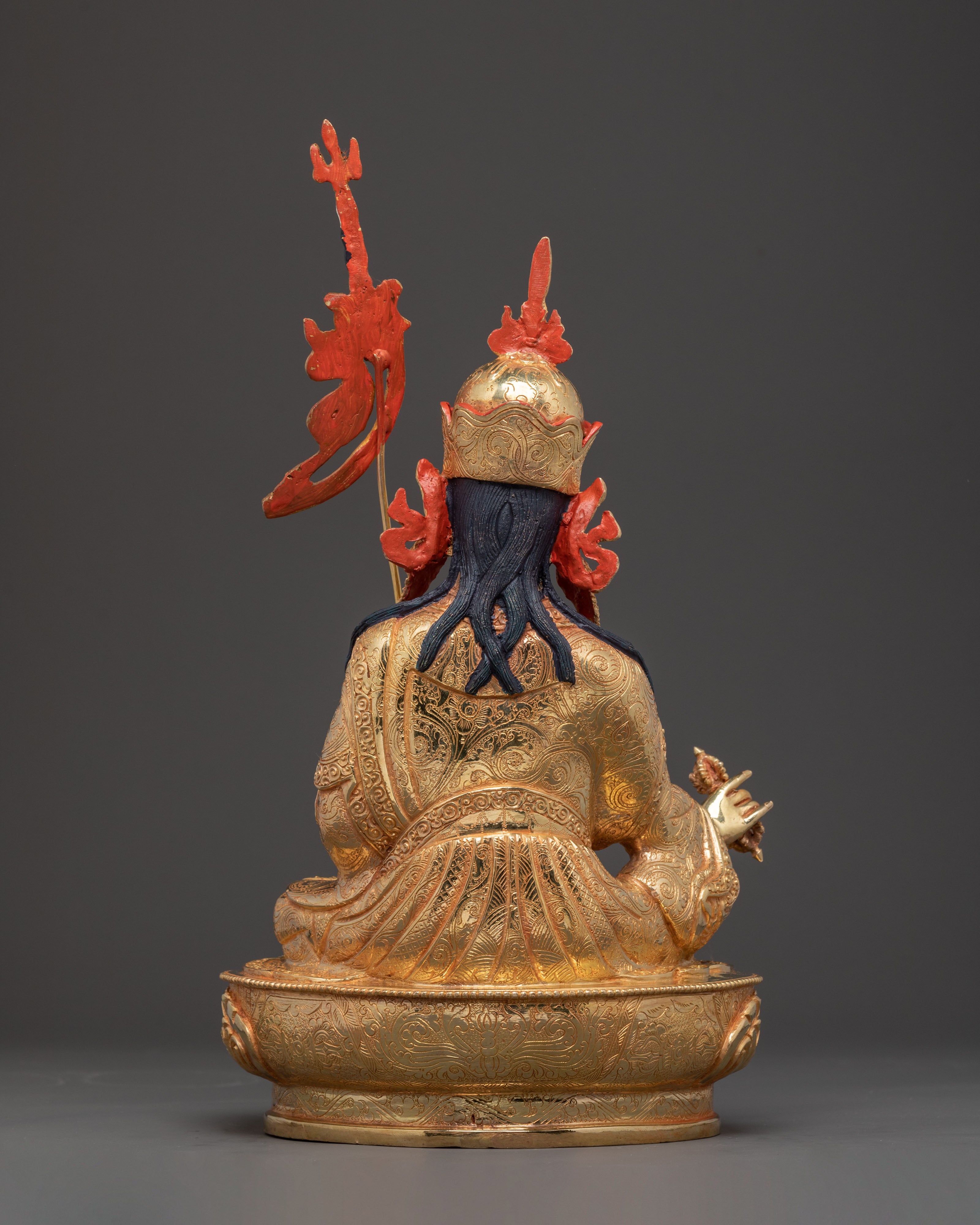 Guru Rinpoche Spiritual Statue – Handcrafted Gold Gilded Statue