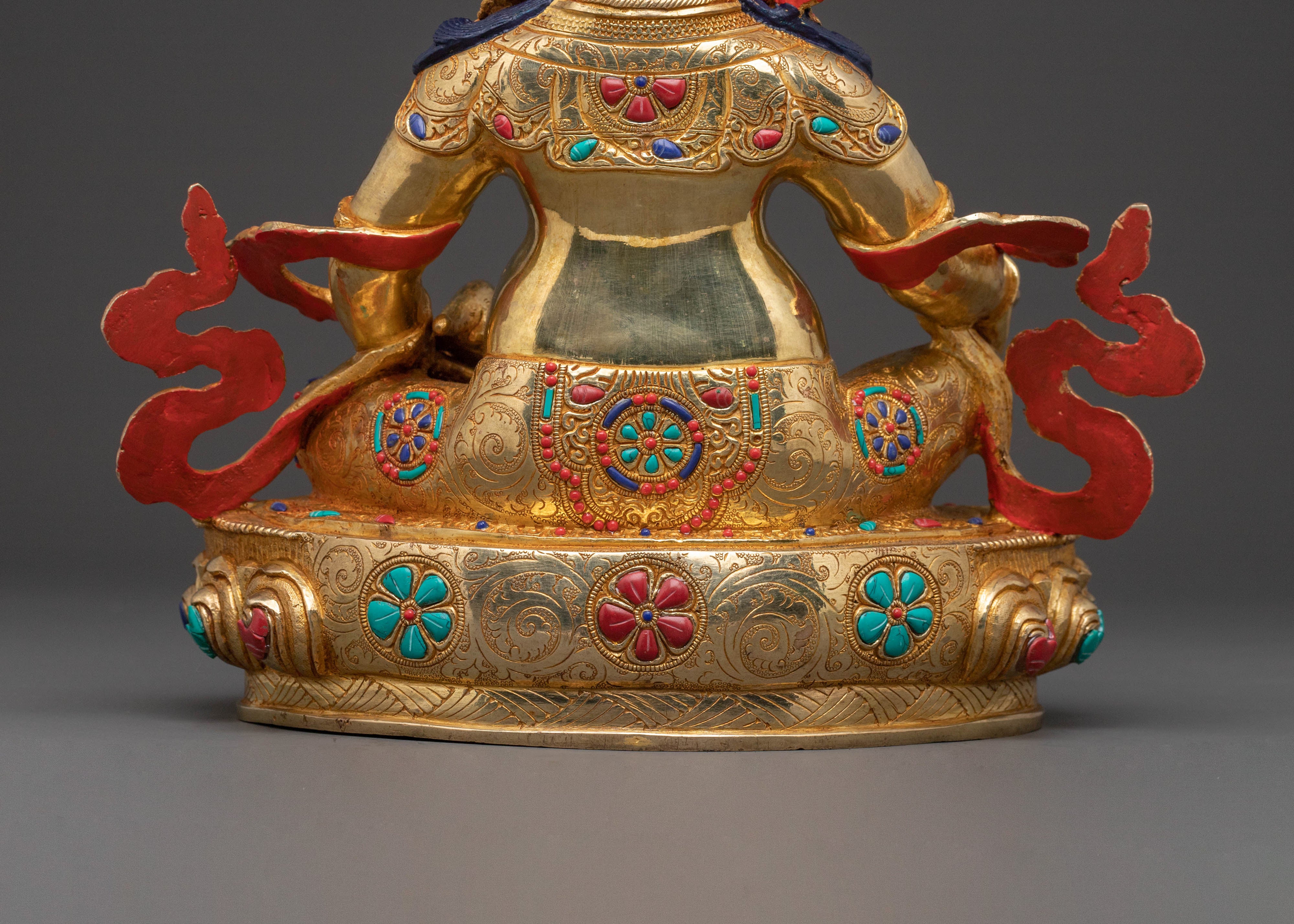 Handcrafted Dzambhala Blessing Statue – 24K Gold Gilded Copper Statue