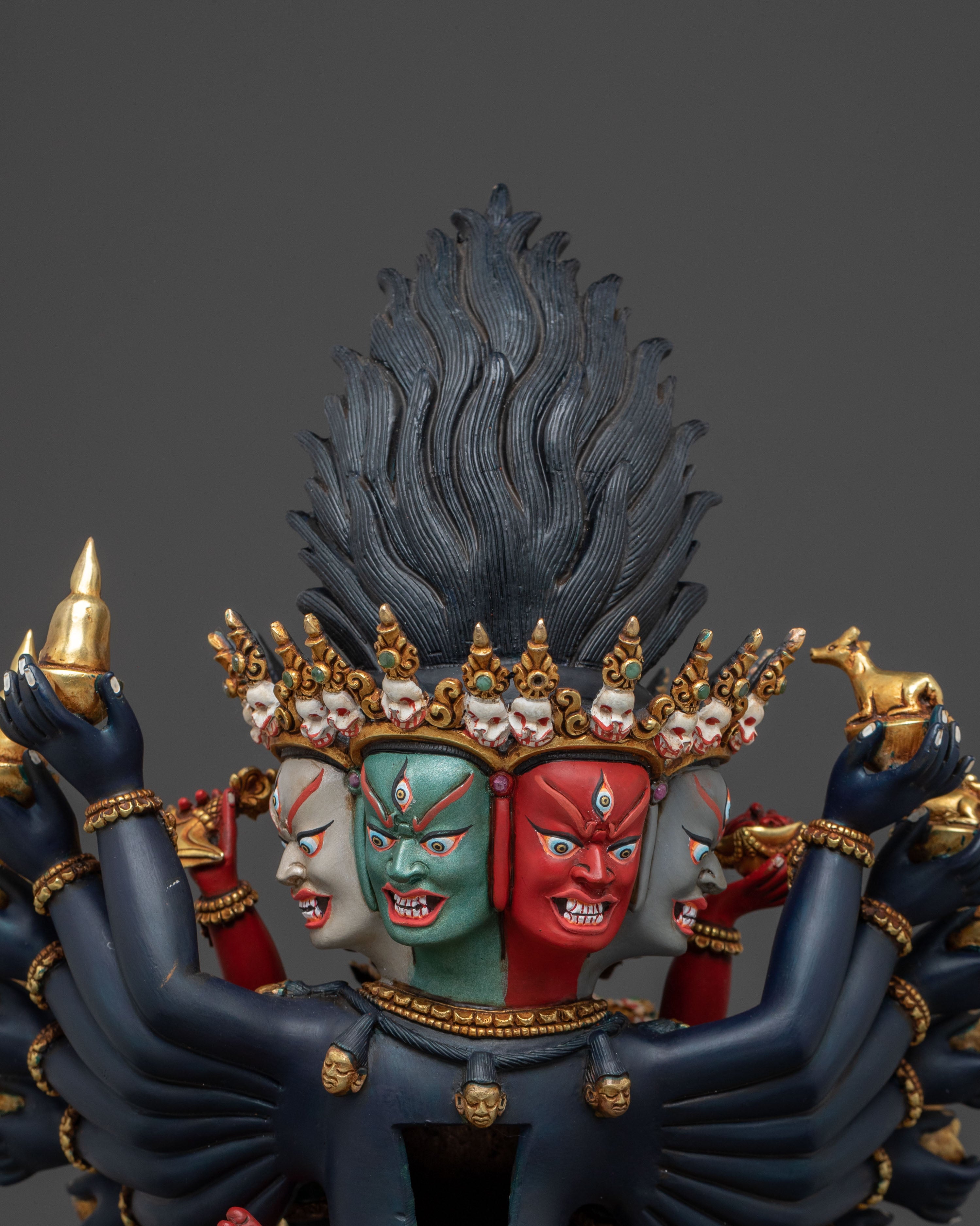 Hevajra 24k Gold Gilded Statue | Union of Wisdom