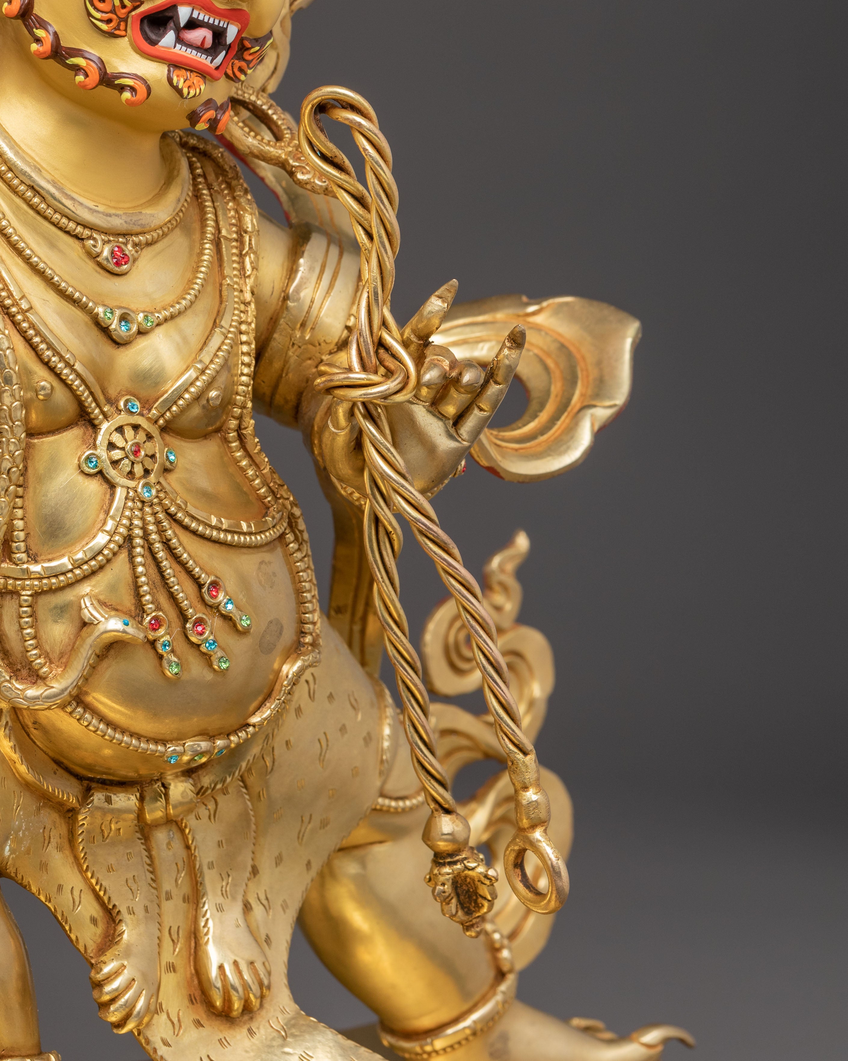 Golden Vajrapani Statue for Sacred Spaces | Guardian of Dharma