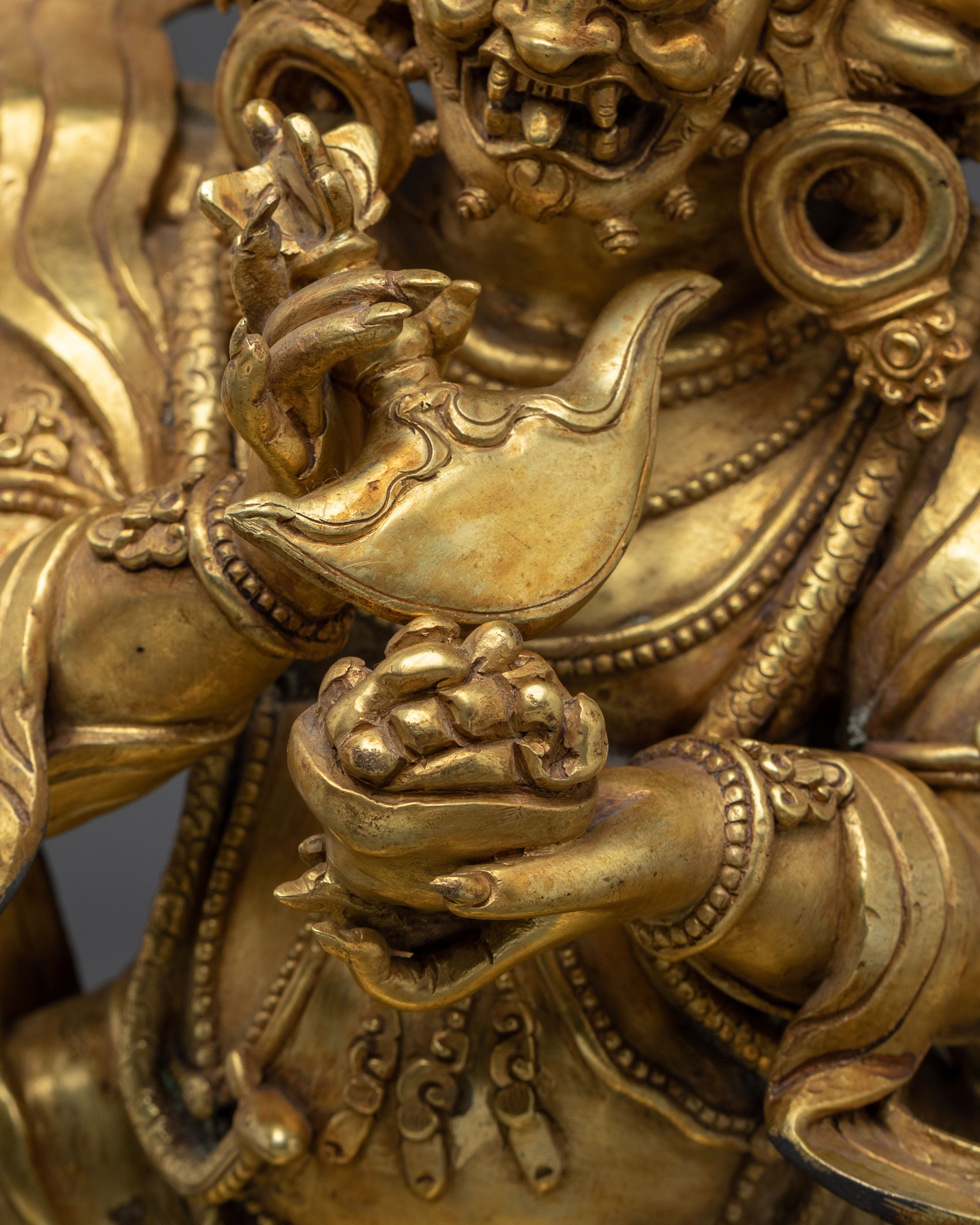 Sacred Protector Four Armed Mahakala Statue