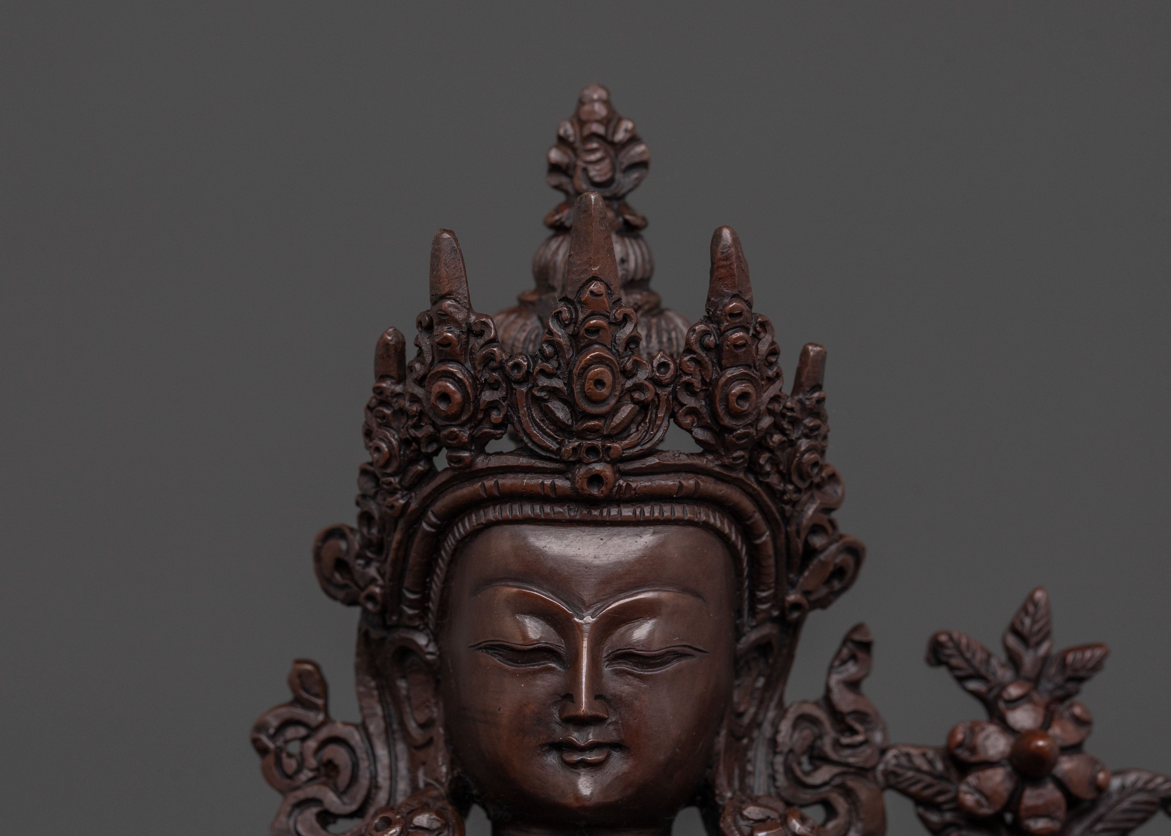 Compassion Buddha Chenrezig Statue | Oxidized Copper Statue