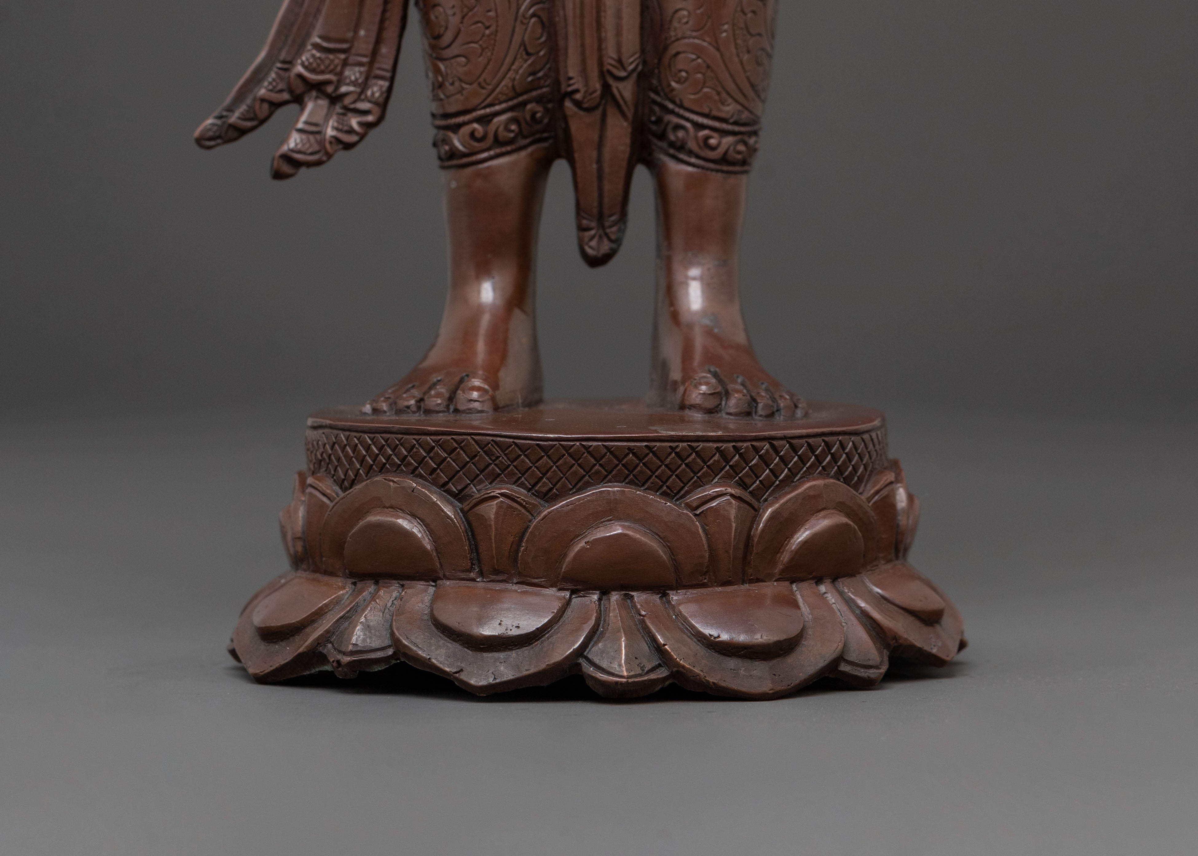 Oxidized Copper Lokeshwara Padmapani Statue of Compassion