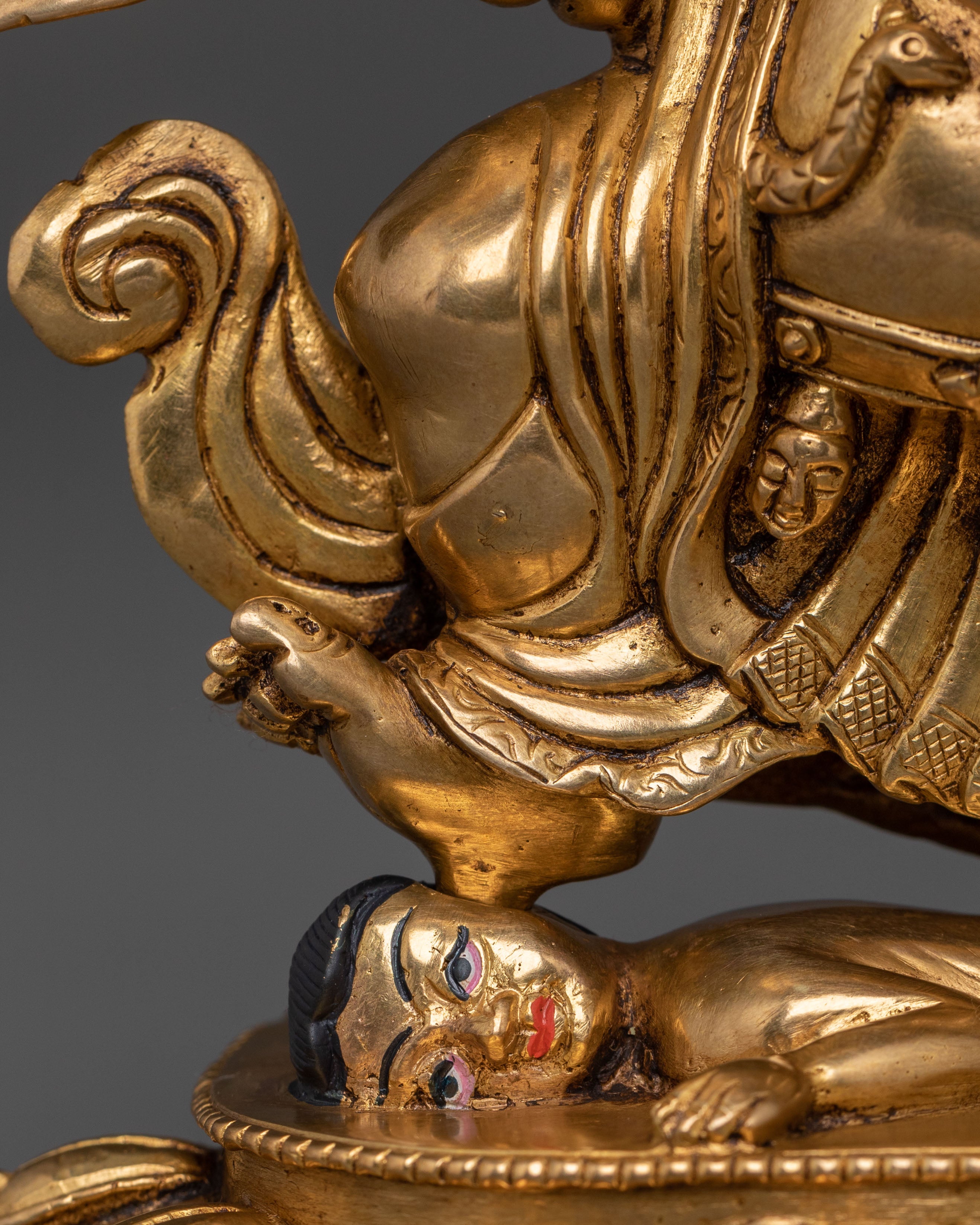 Mahakala Bernakchen Statue | 24K Gold Gilded Icon