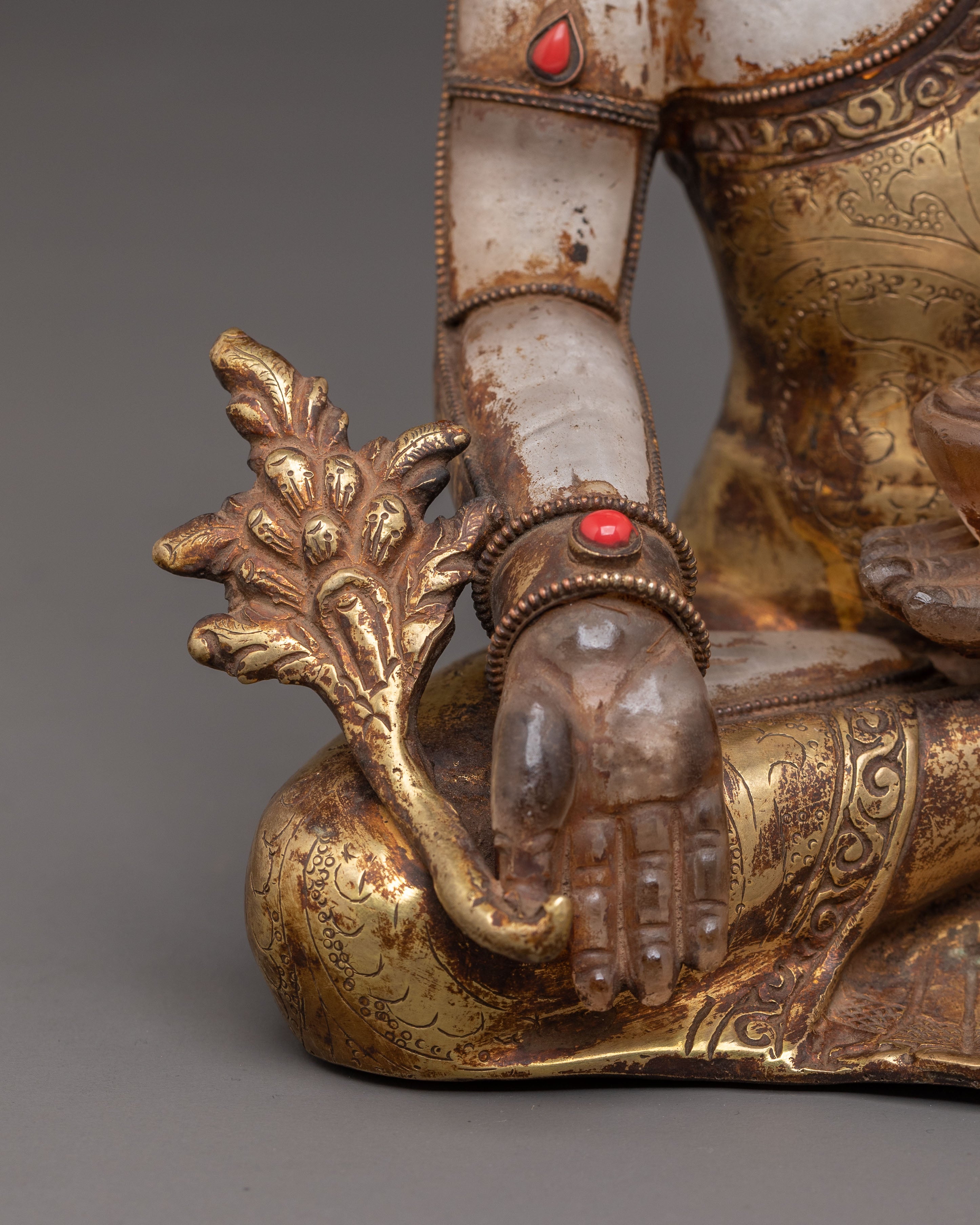 Golden Handmade Statue of Medicine Buddha | Buddha of Healing