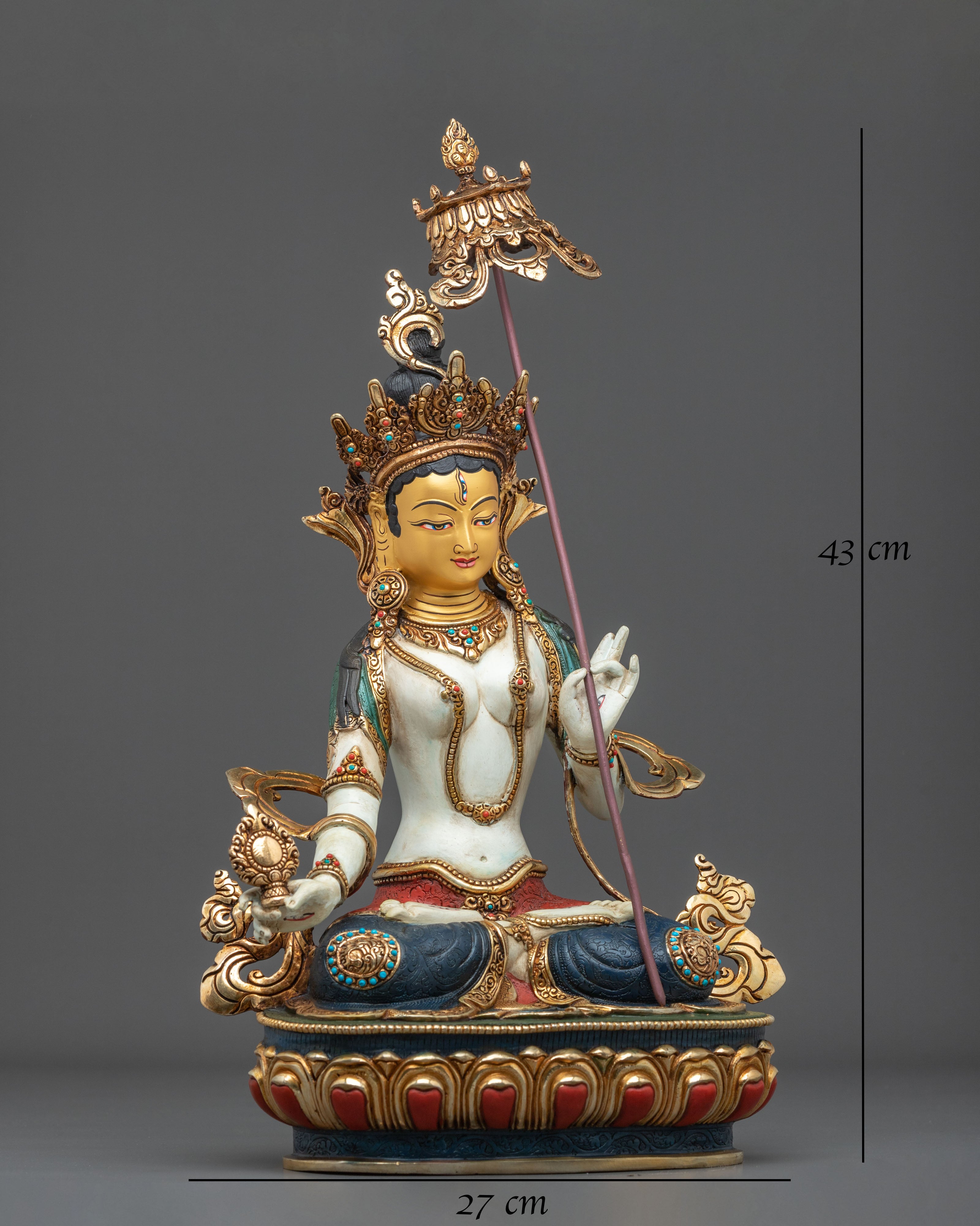 Goddess Dukar Statue | 24K Gold Gilded Copper