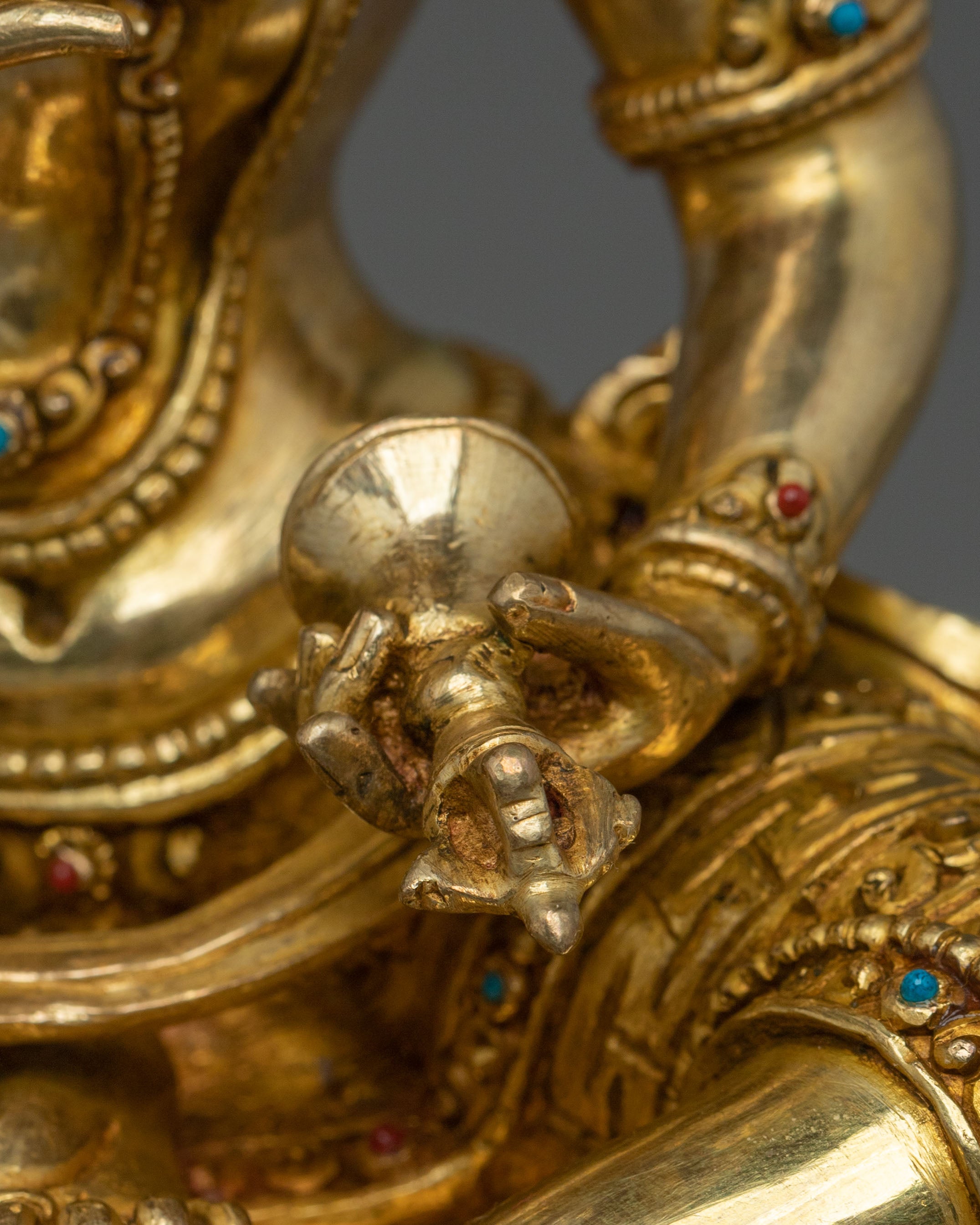 Vajrasattva Handcrafted 24K Gold Gilded Statue