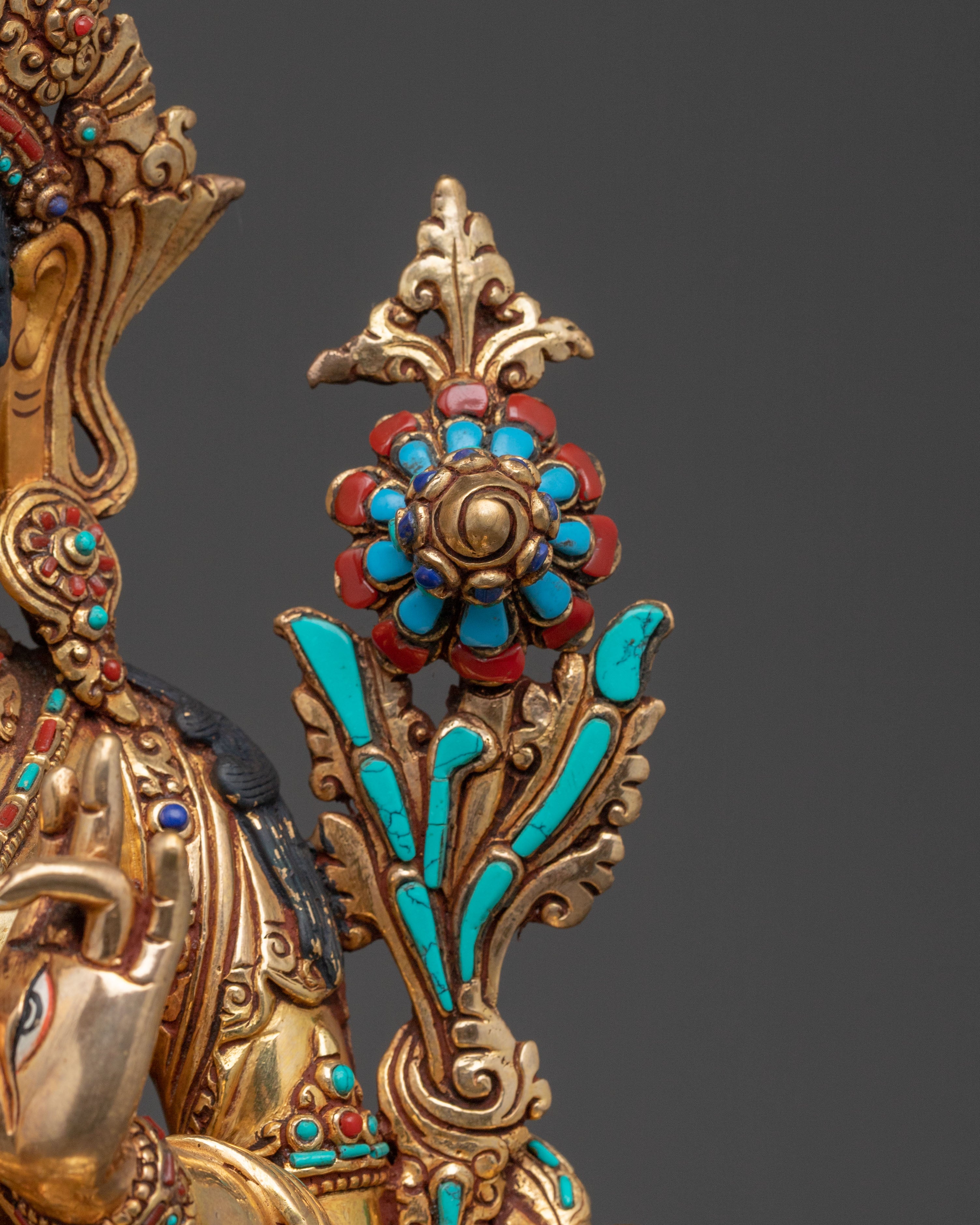 White Tara Tibetan Sacred Statue – Hand-Gilded Copper