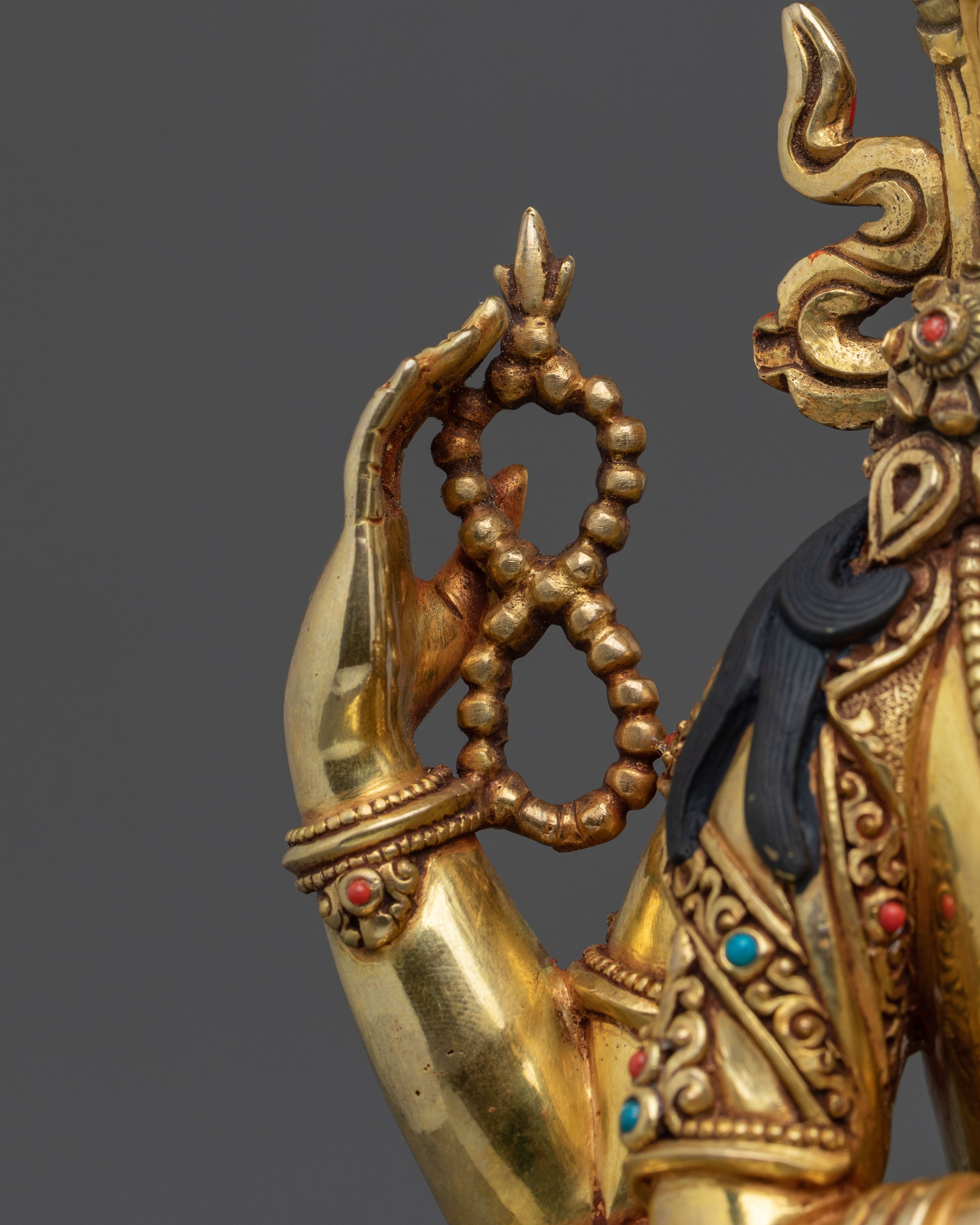 Chenrezig Four Armed Compassion Altar Sculpture | Bodhisattva Symbol of Universal Love