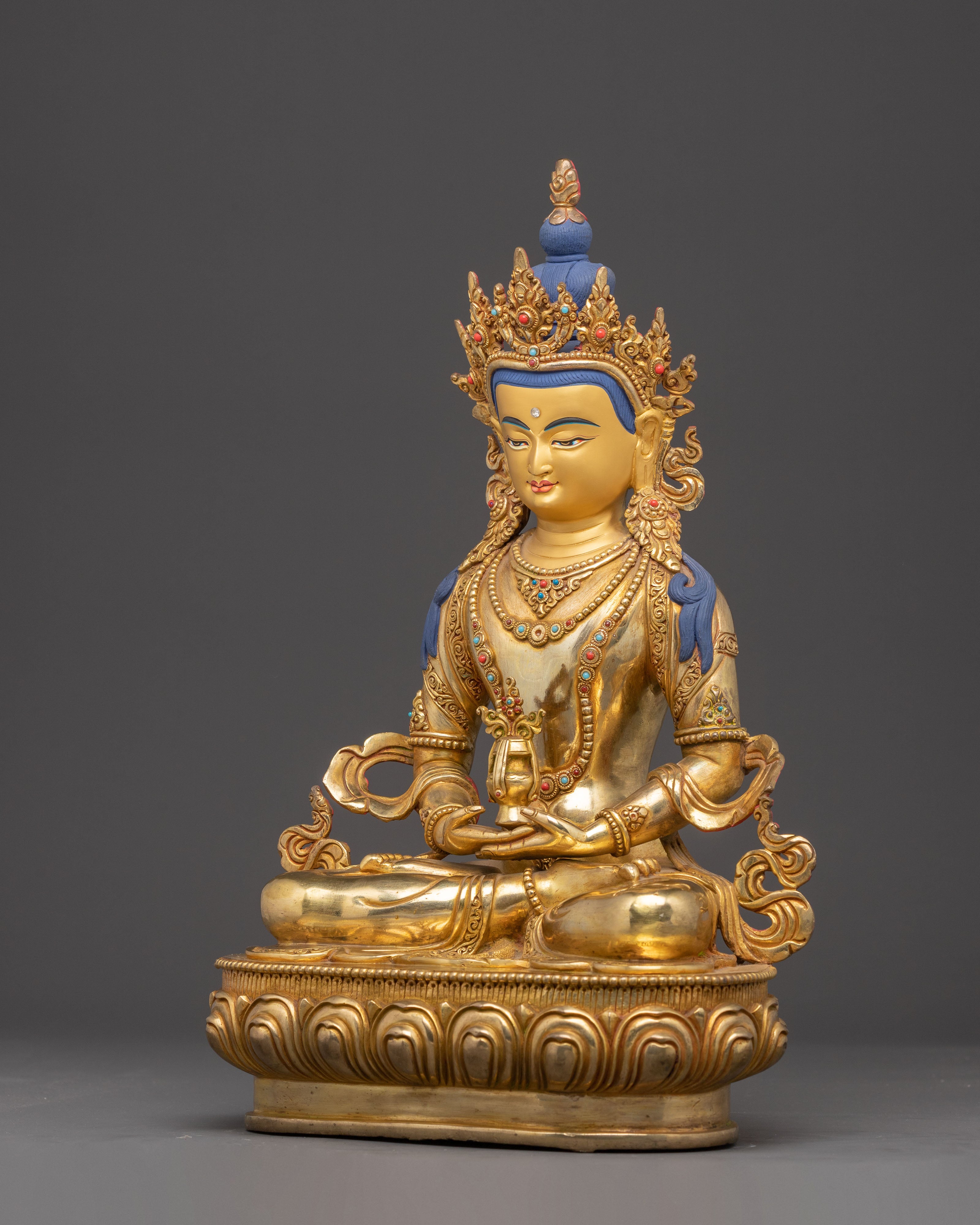 Handmade Statue of Amitayus Buddha | Traditional Himalayan Art