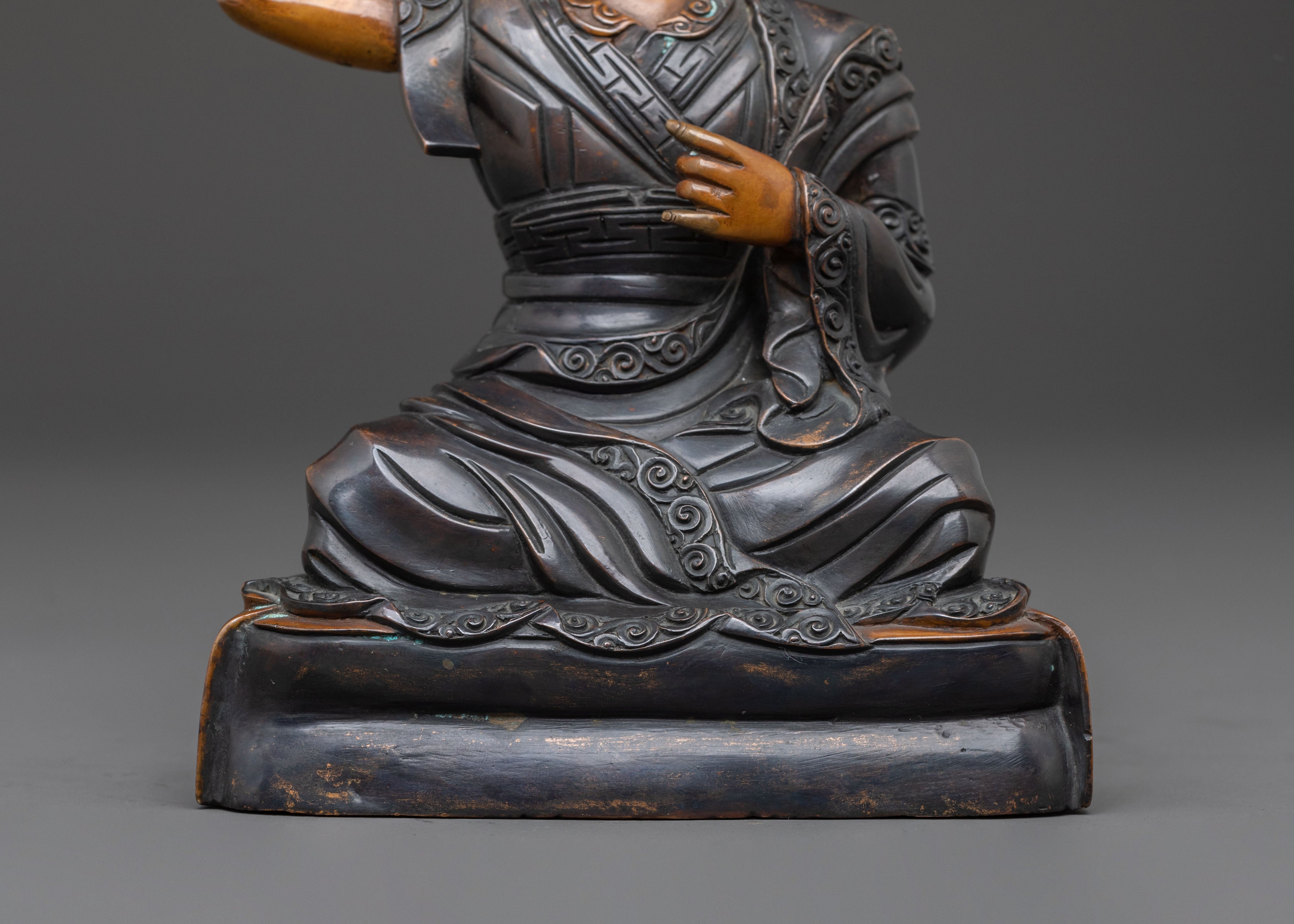 Karmapa Oxidized Copper Statue | Spiritual Leader