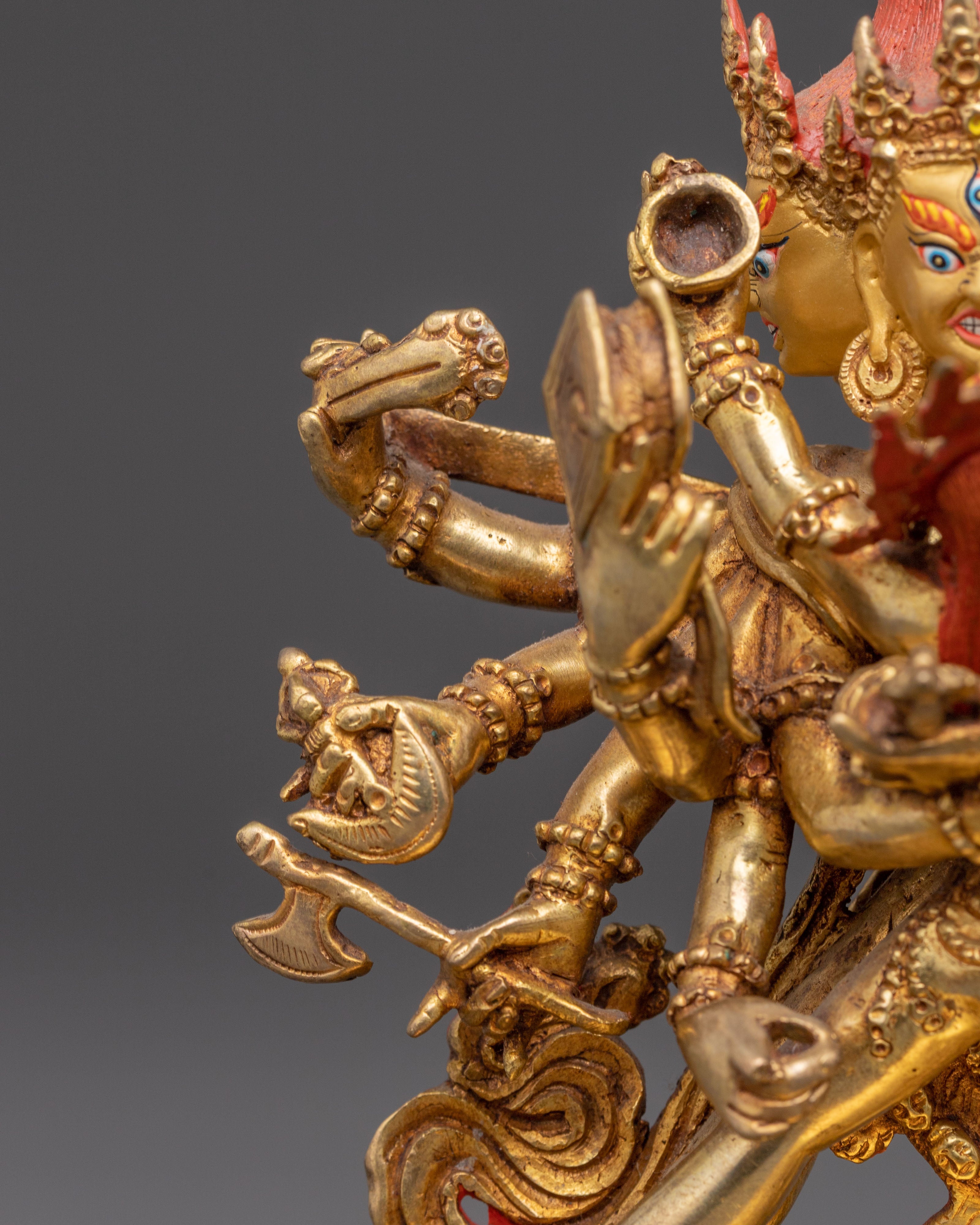 Exquisite 24K Gilded Handmade Chakrasamvara Golden Statue