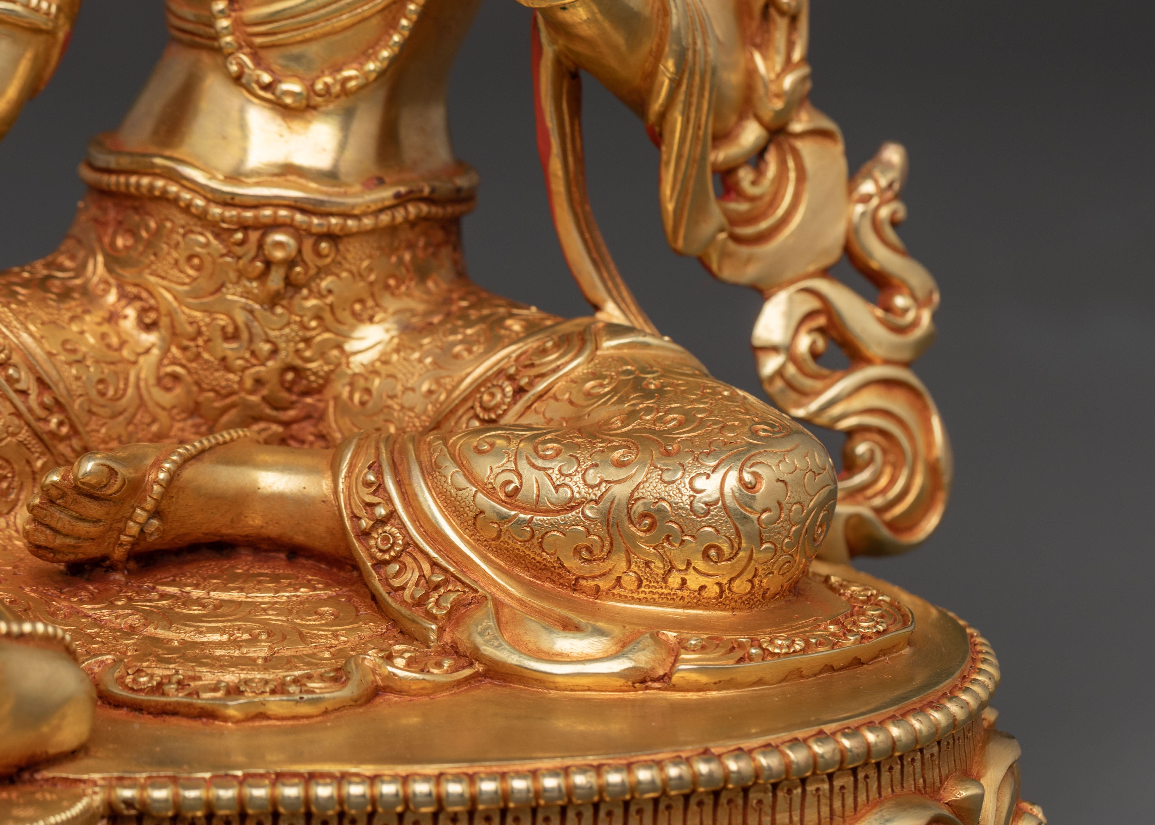 Green Tara Swift Liberator Statue – Radiant 24K Gilded Copper