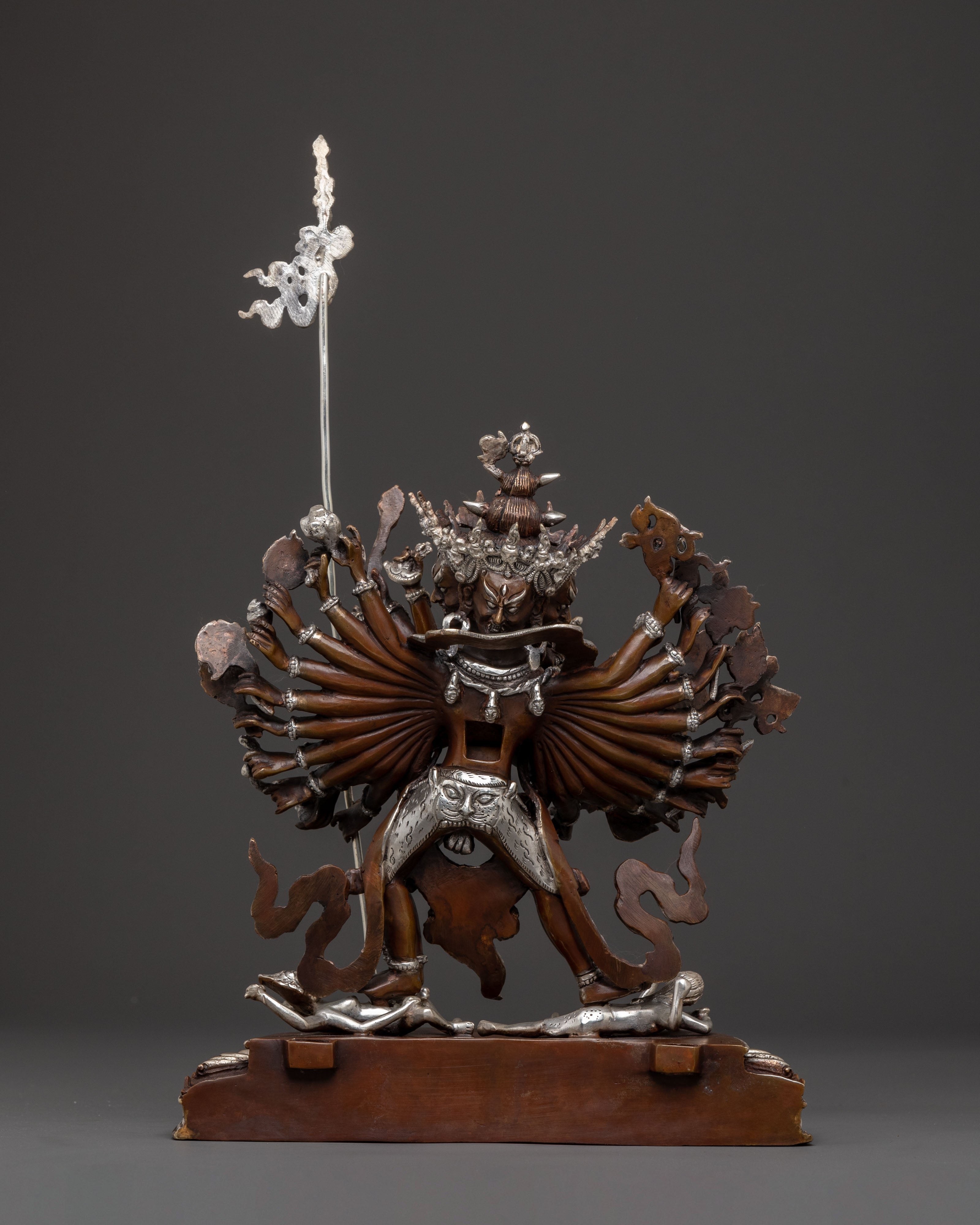 Exquisite tantric yidam Kalachakra Statue – Oxidized Silver