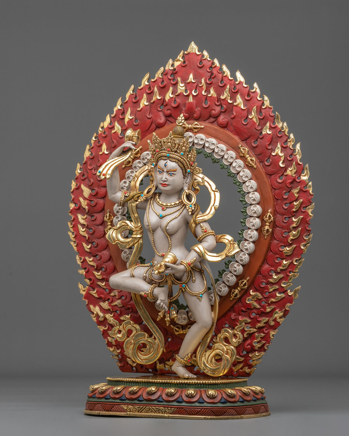 Copper Machig Labdron Statue with Gold and Acrylic Painting | Tantric Wisdom