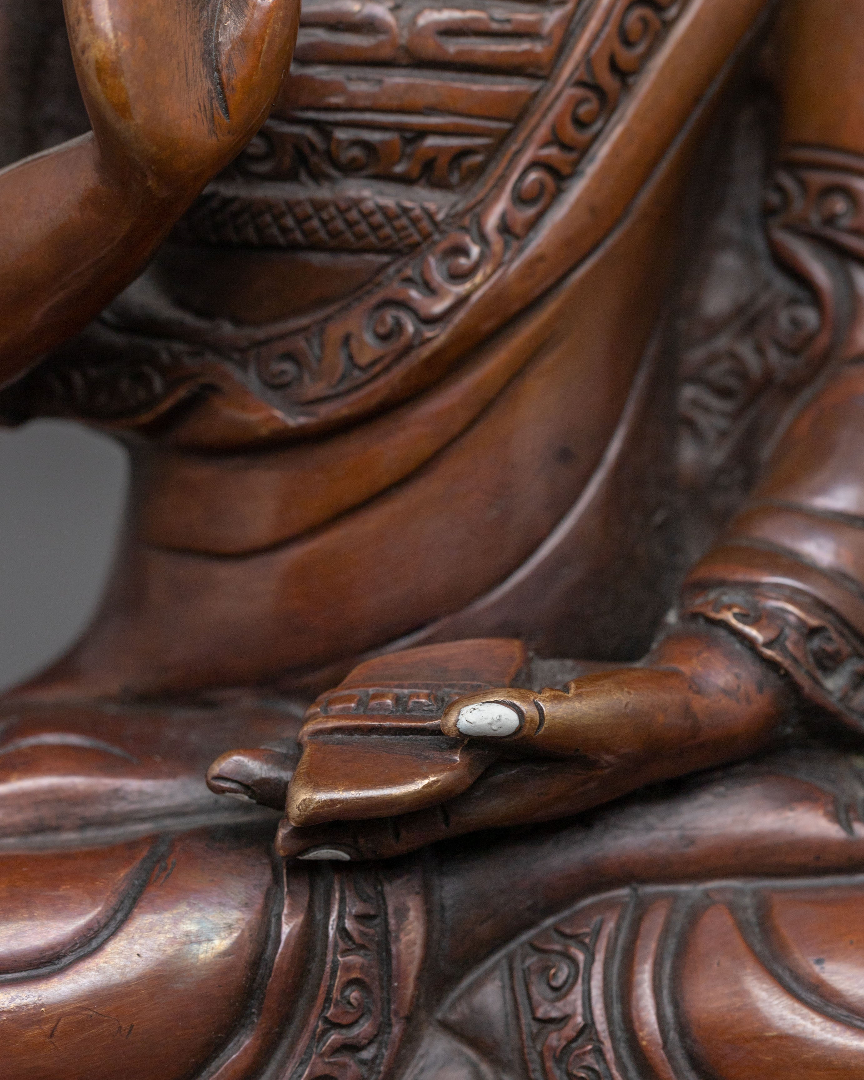 Handcrafted Tsongkhapa with Disciples Statue – Oxidized Copper Finish