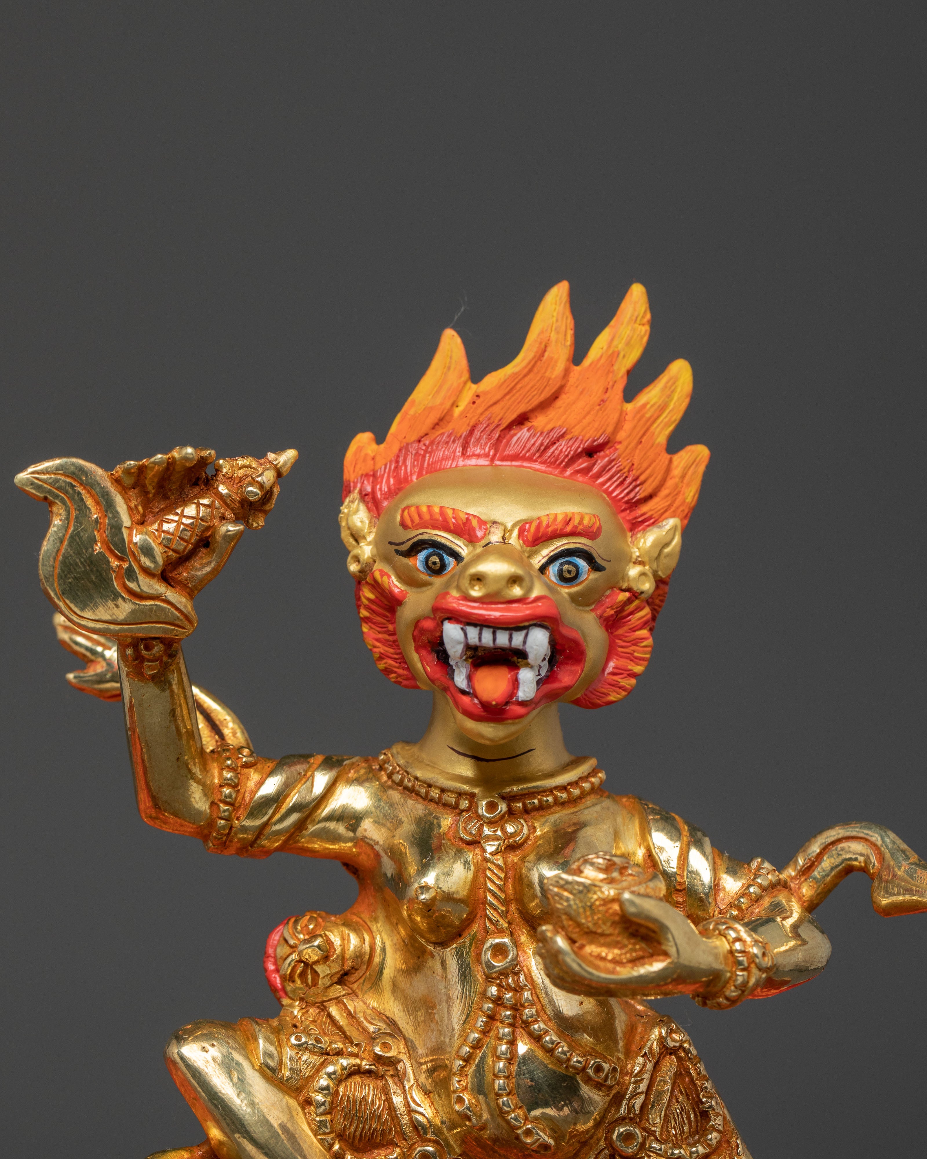 Palden Lhamo Wrathful Protector Statue: Fierce Protector Goddess