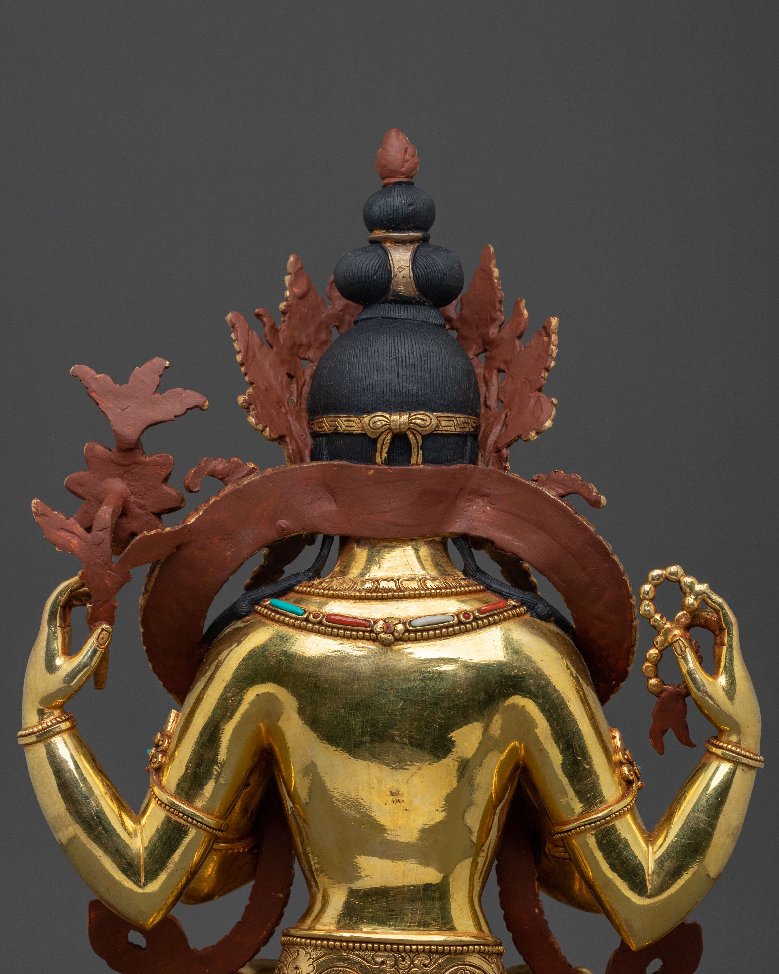 Four-Armed Chenrezig Copper Statue | Home Decor